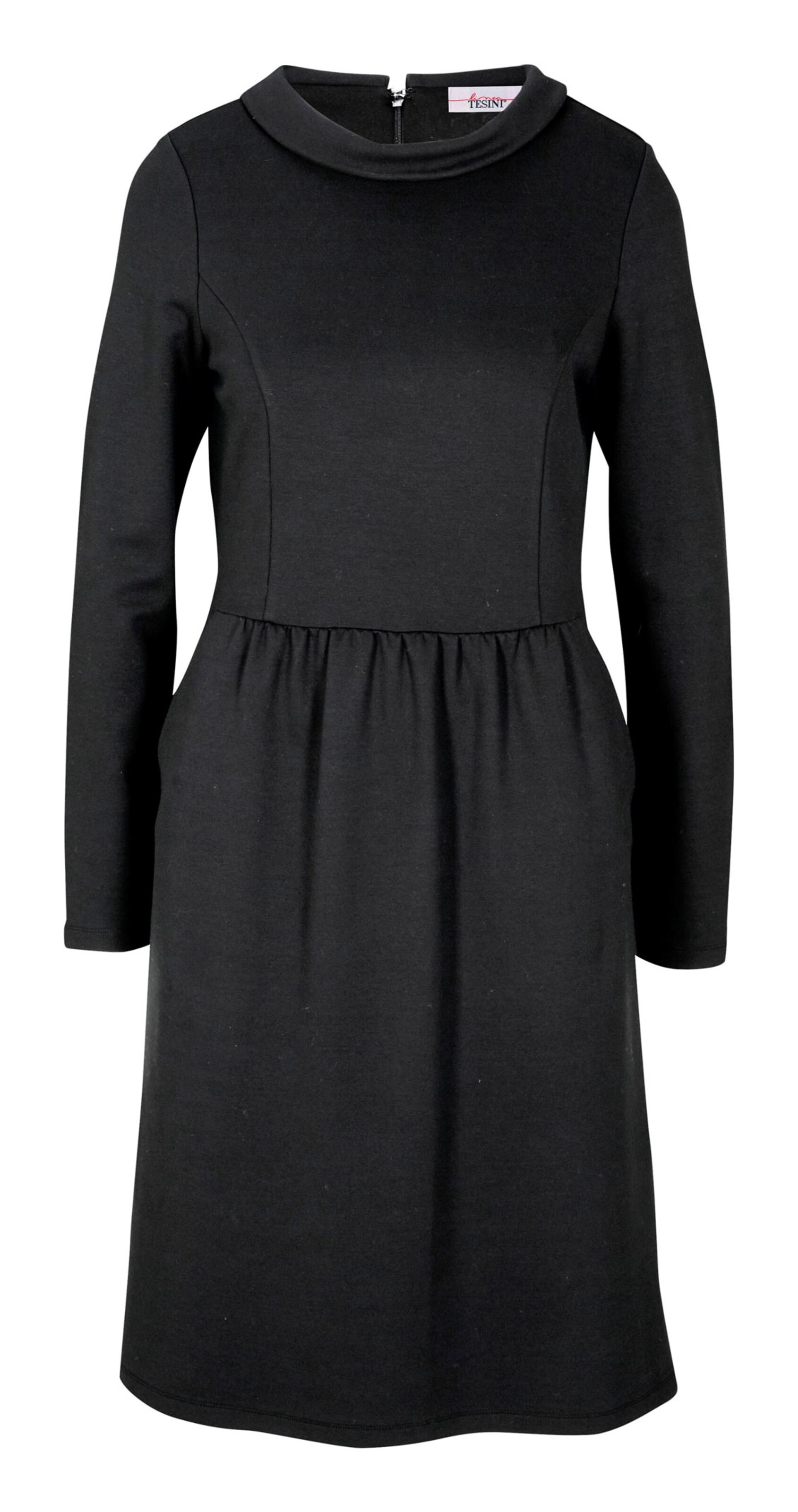 Damenmode Kleider Linea Tesini Jersey-Kleid in schwarz 