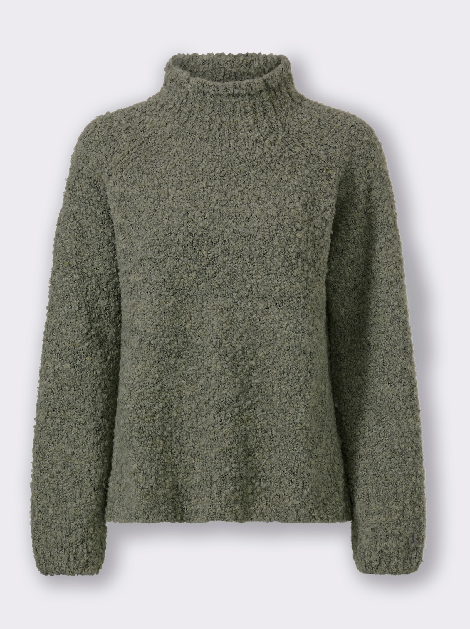 heine Strickpullover in Bouclé-Strick - khaki-schilf-meliert