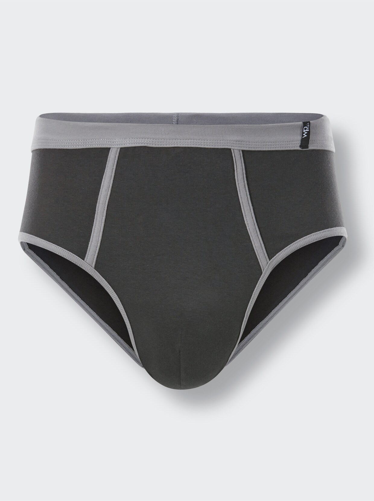 wäschepur men Slips - graphit-bedruckt + graphit + weiß