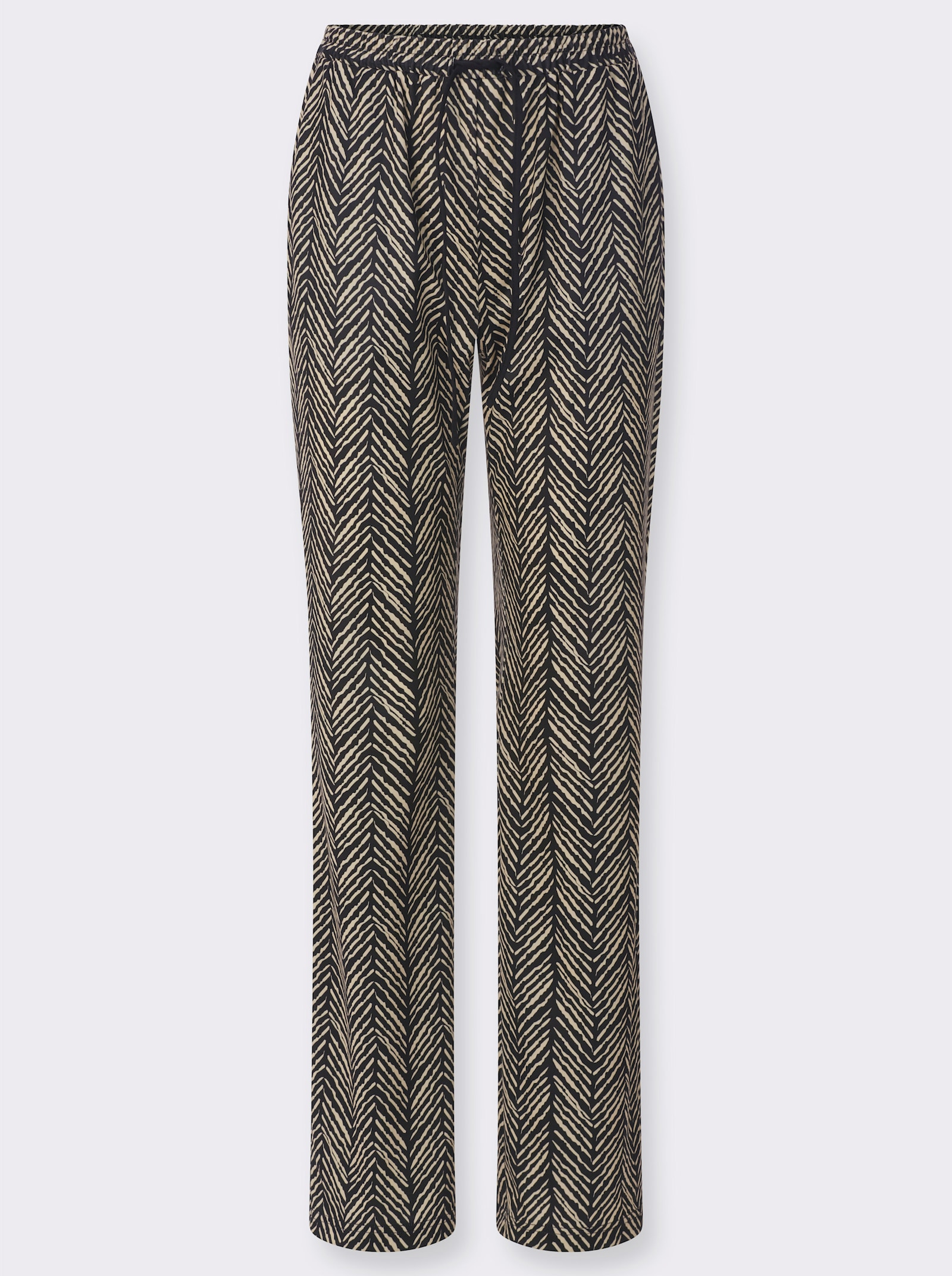 Jerseyhose aus recyceltem Polyester - schwarz-gezackt