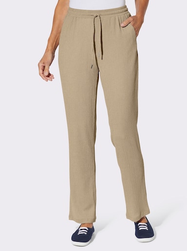 Schlupfhose in Crinkle-Qualität - beige