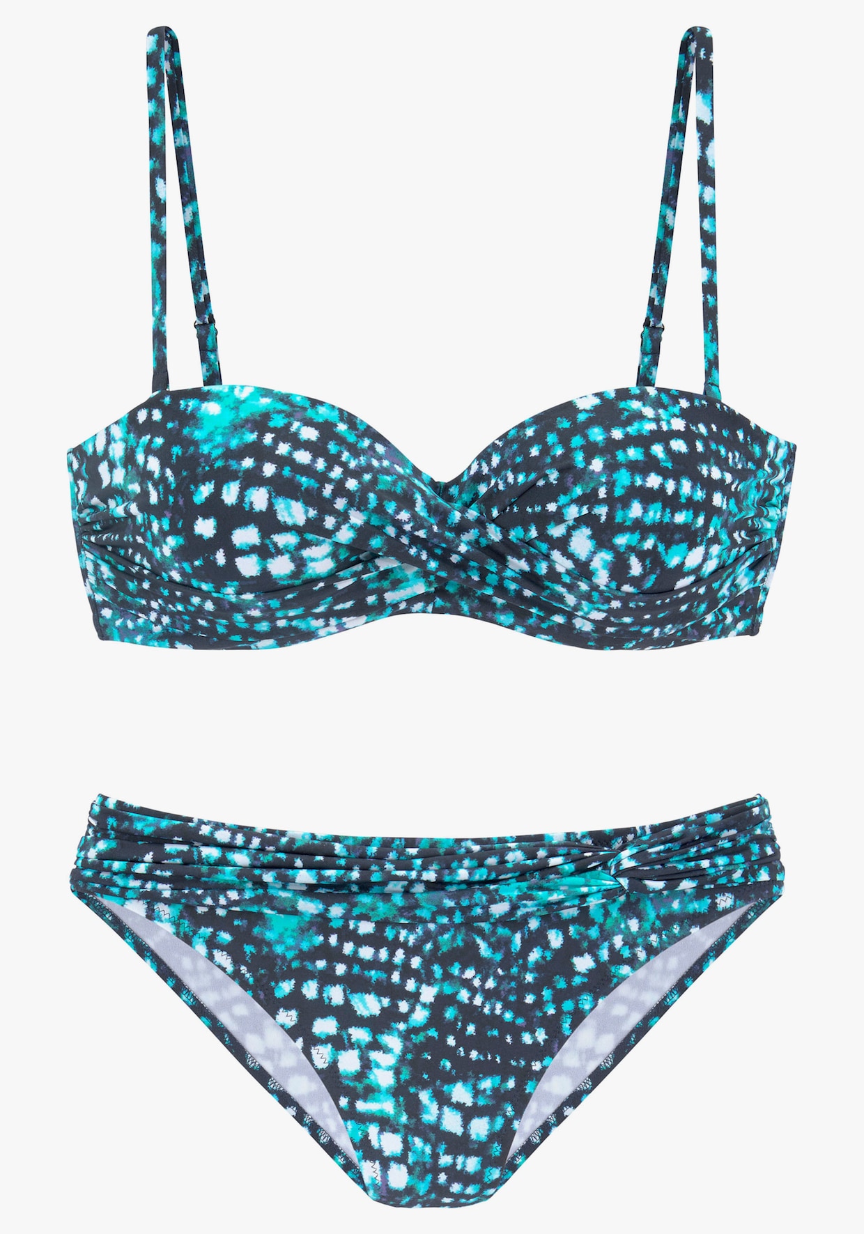 Bruno Banani Bandeaubikini met beugel - marine geprint