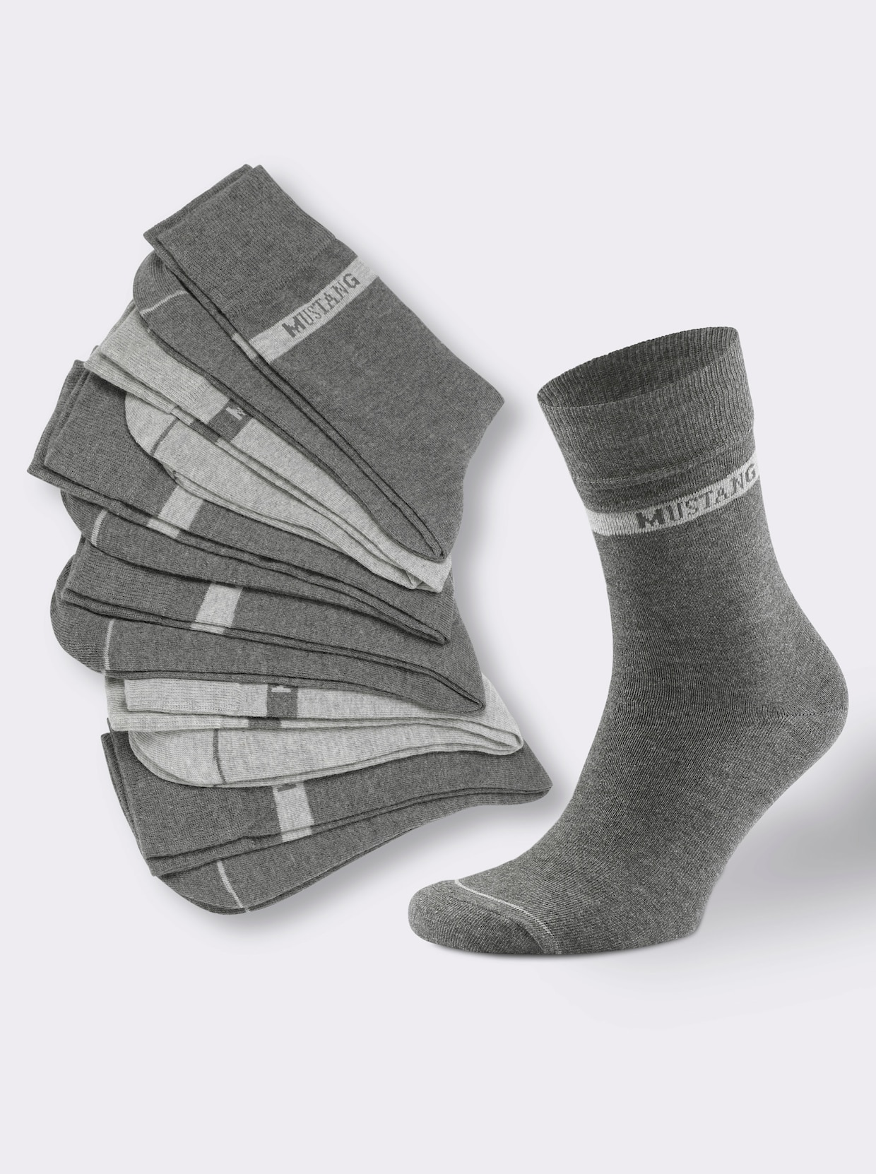 Mustang Herren-Socken - grau-sortiert