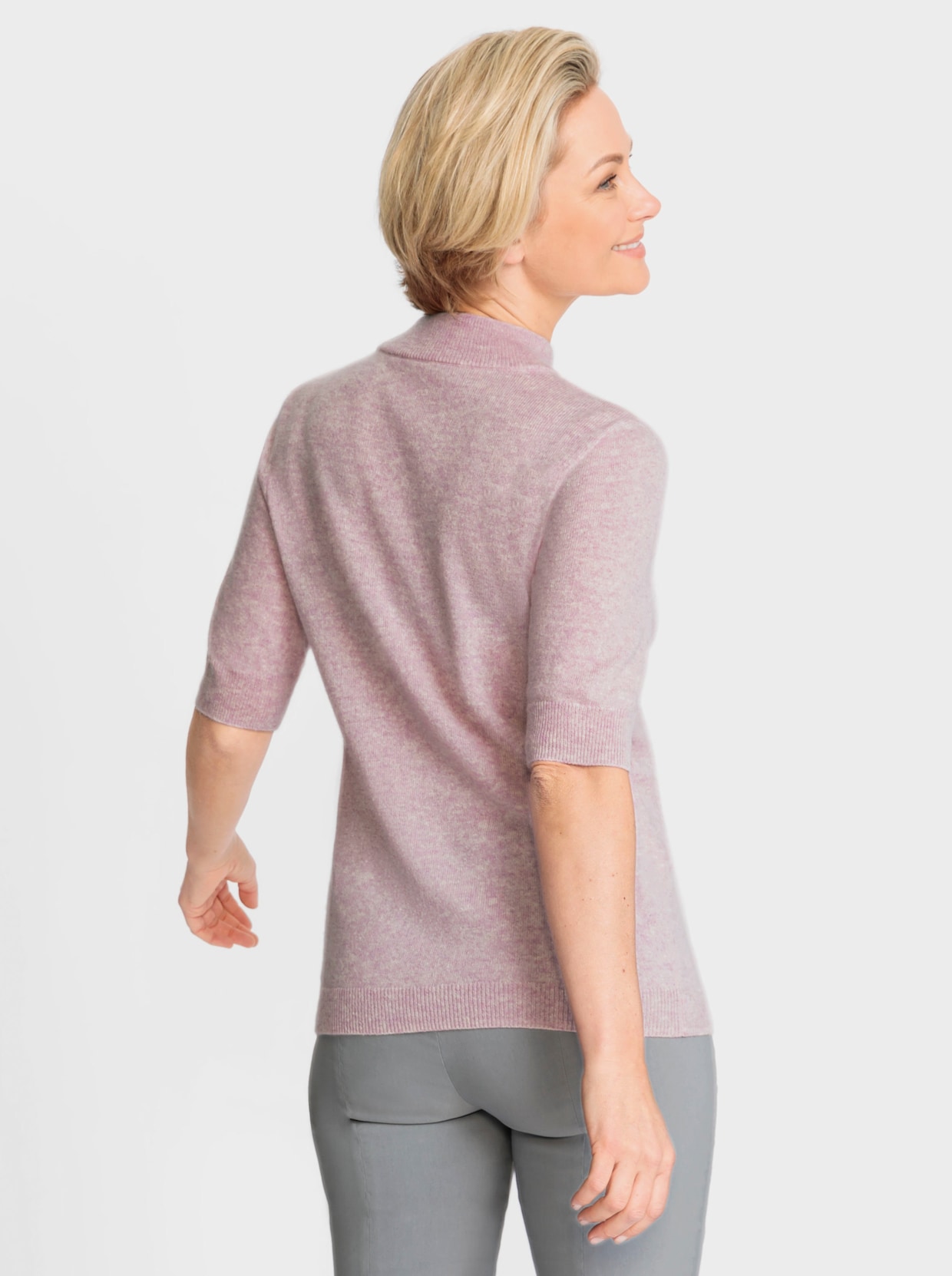 Kaschmir-Pullover - rosé-meliert