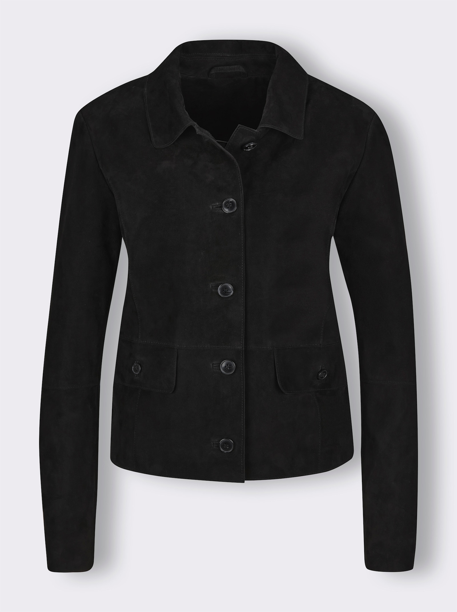 Mainpol Lederblazer in Ziegenvelours-Qualität - schwarz