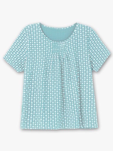 Kurzarmshirt im Minimaldessin - mint-gemustert