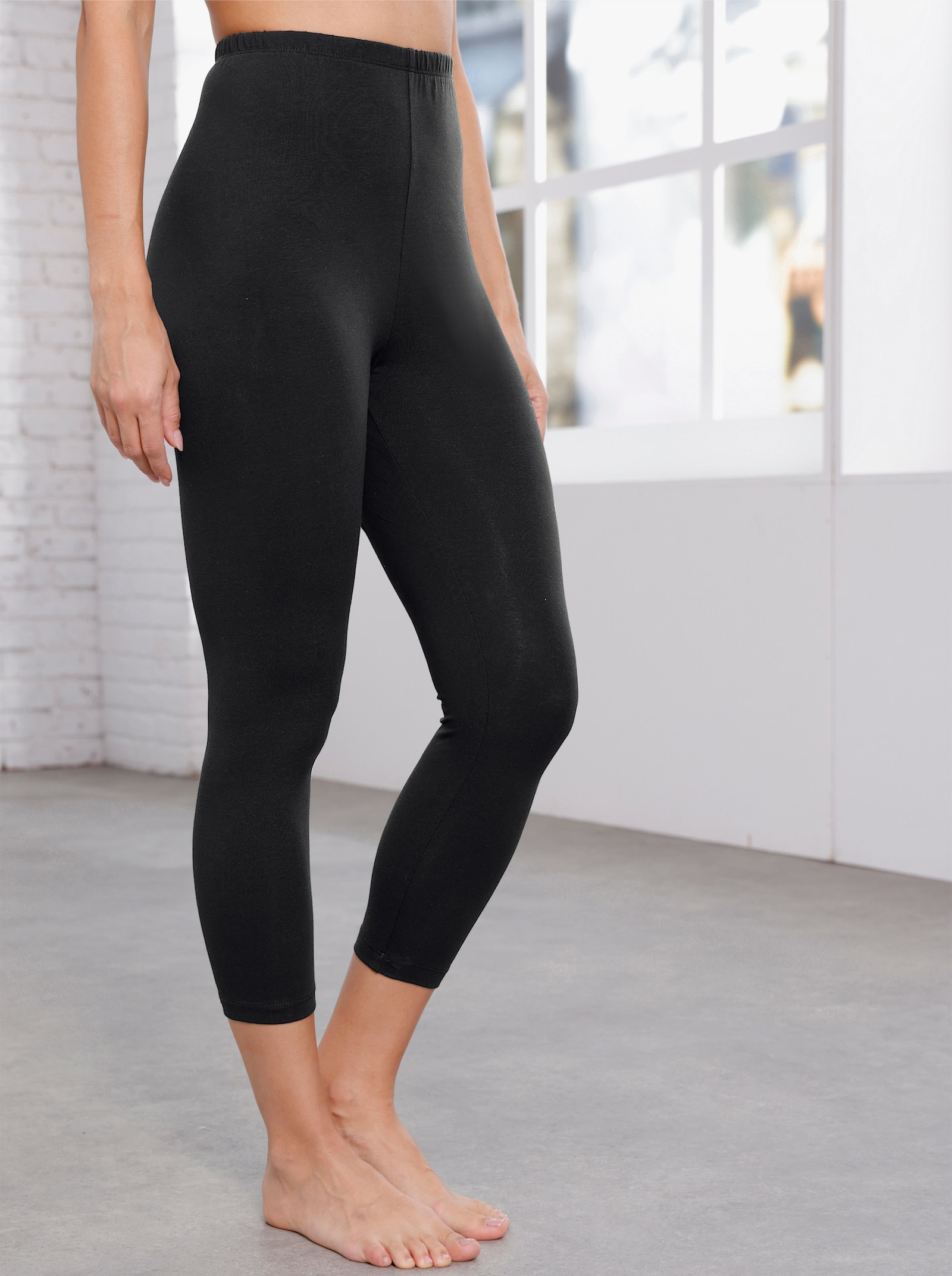 Leggings im 3er-Pack - schwarz + feige + steingrau