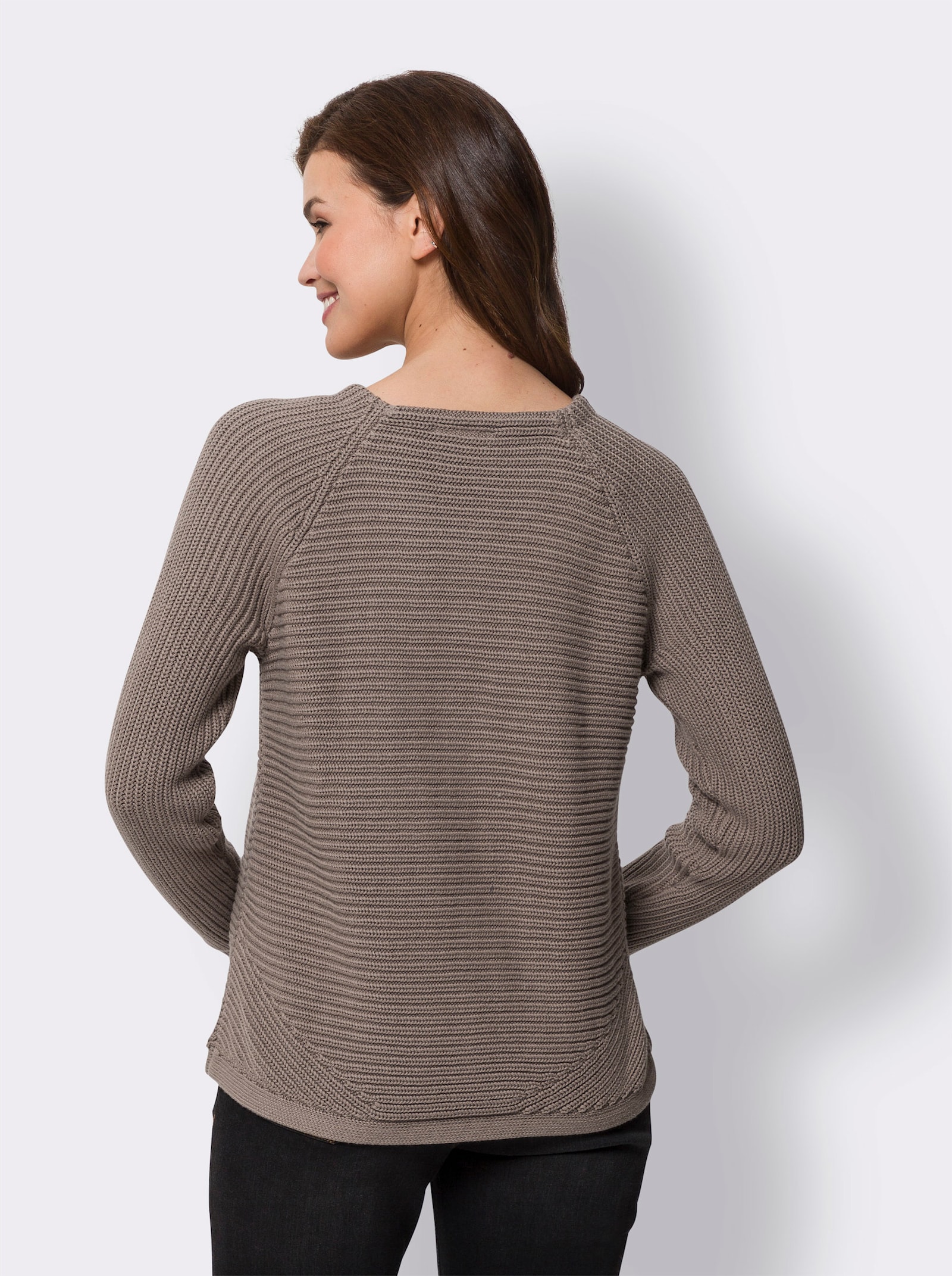 heine Strickjacke in dezentem Glanz - taupe