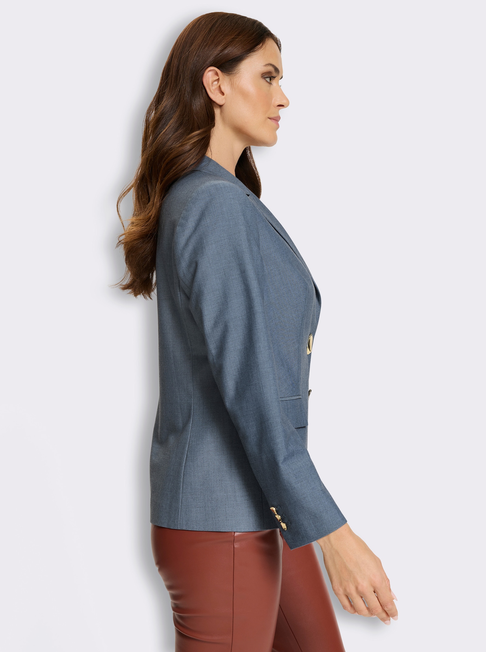heine Blazer in Melange-Optik - rauchblau