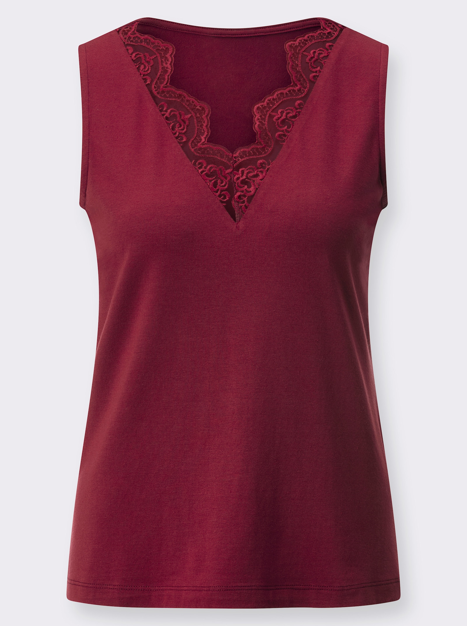 Spitzentop in weicher Modal-Qualität - kirsche