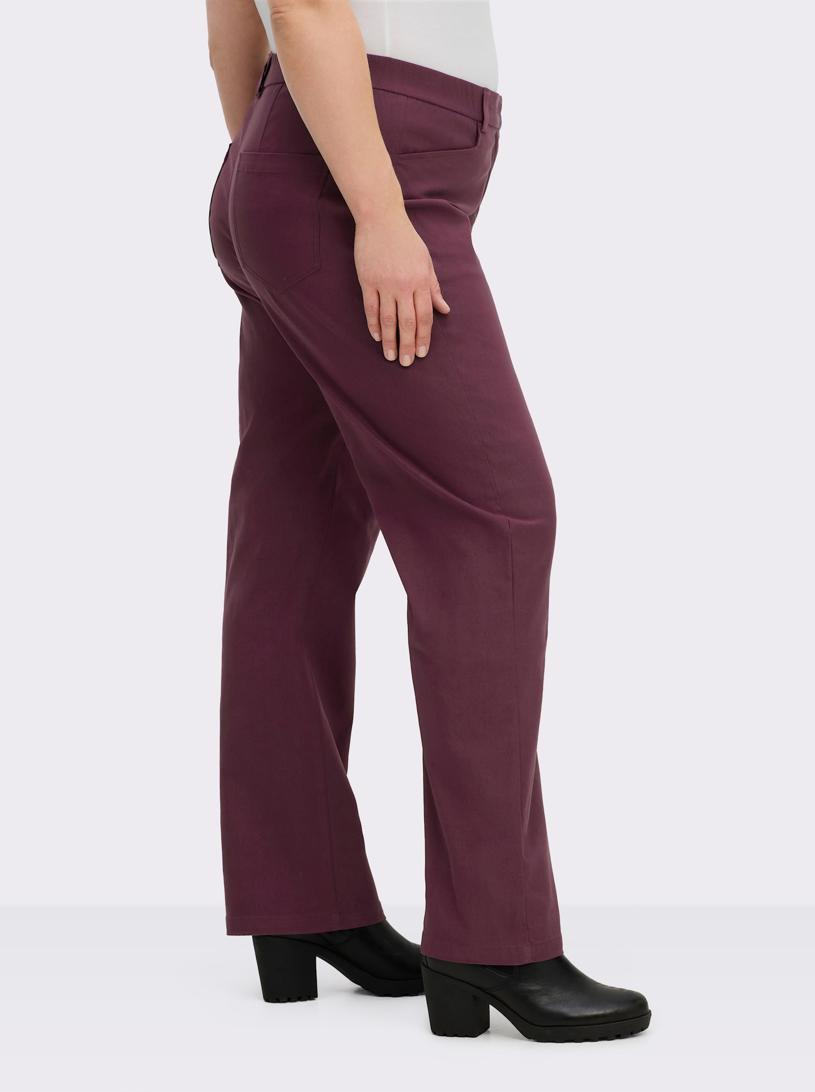 sheego Bengalinebroek met comfortband aan de binnenzijde - bordeaux