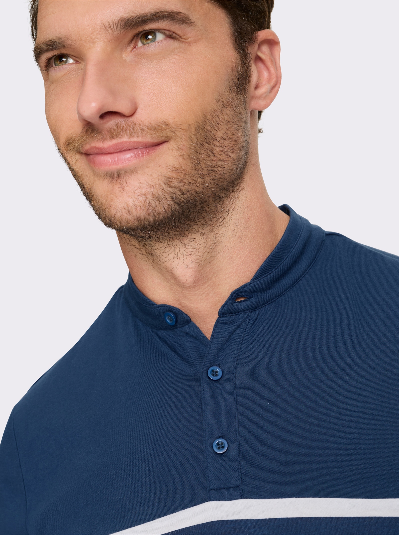 Catamaran Kurzarmshirt mit Streifen-Muster - dunkelblau-weiß-gestreift