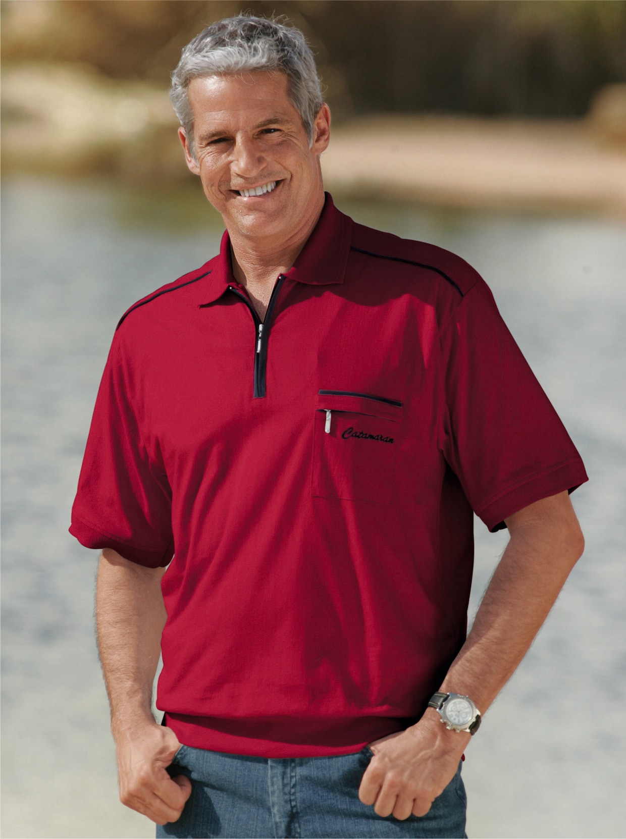 Catamaran Poloshirt met korte mouwen - rood