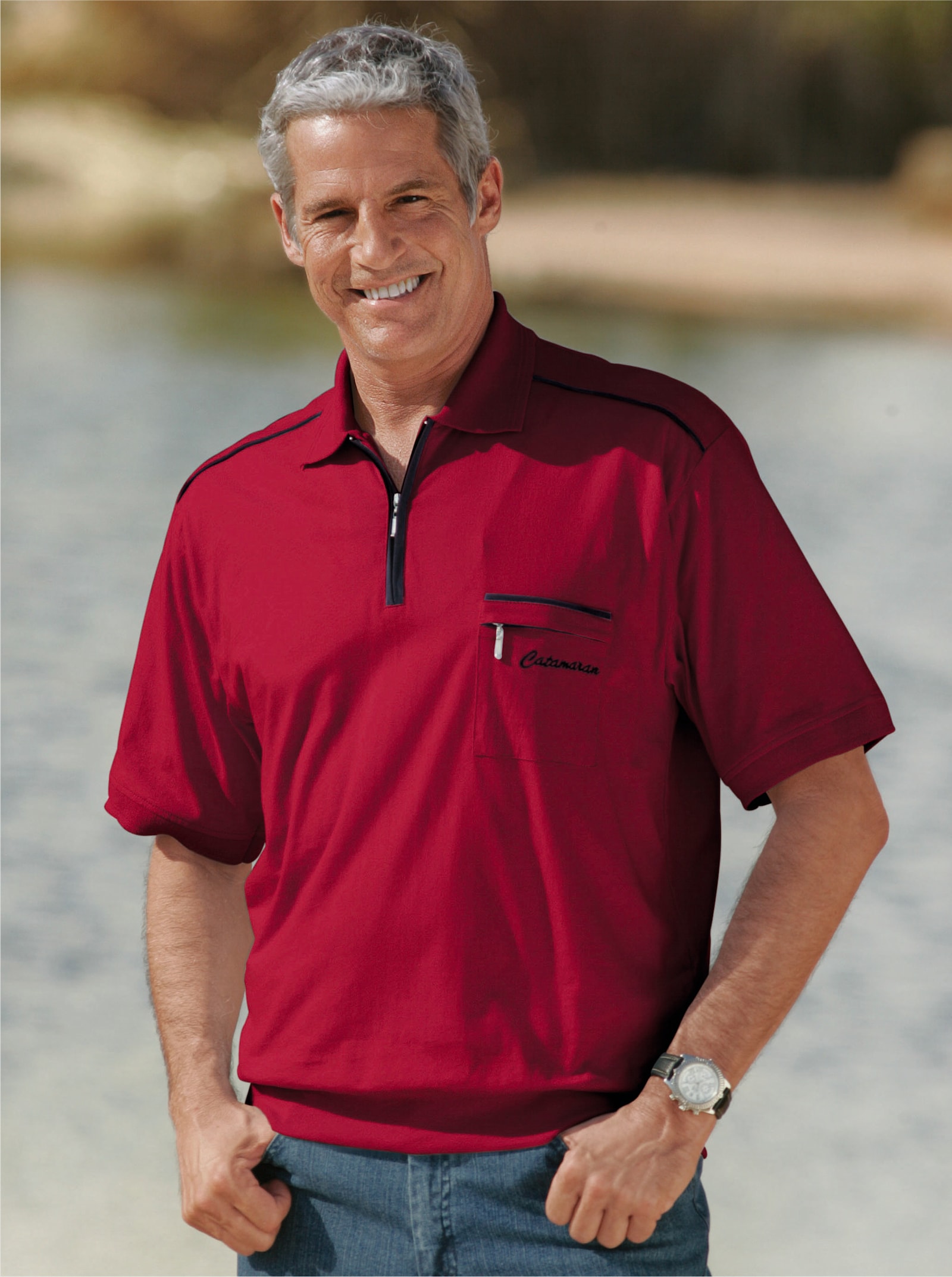 Catamaran Kurzarm-Poloshirt - rot