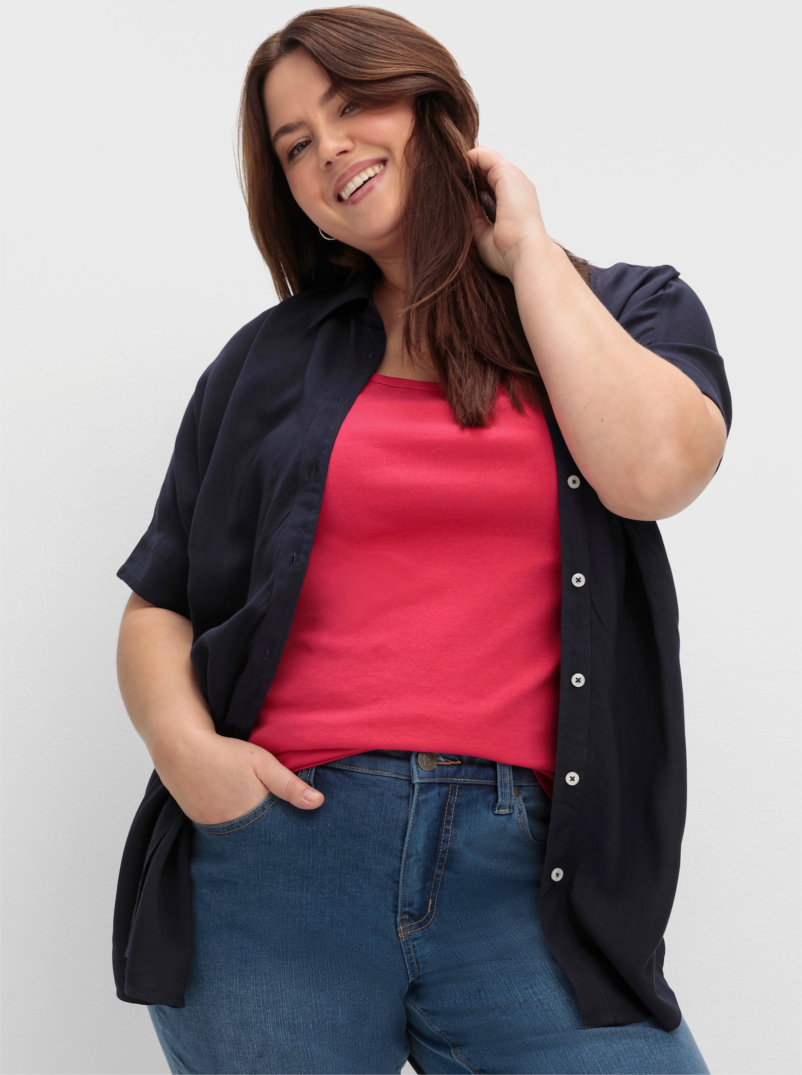 sheego Tanktop in Rippqualität - magenta