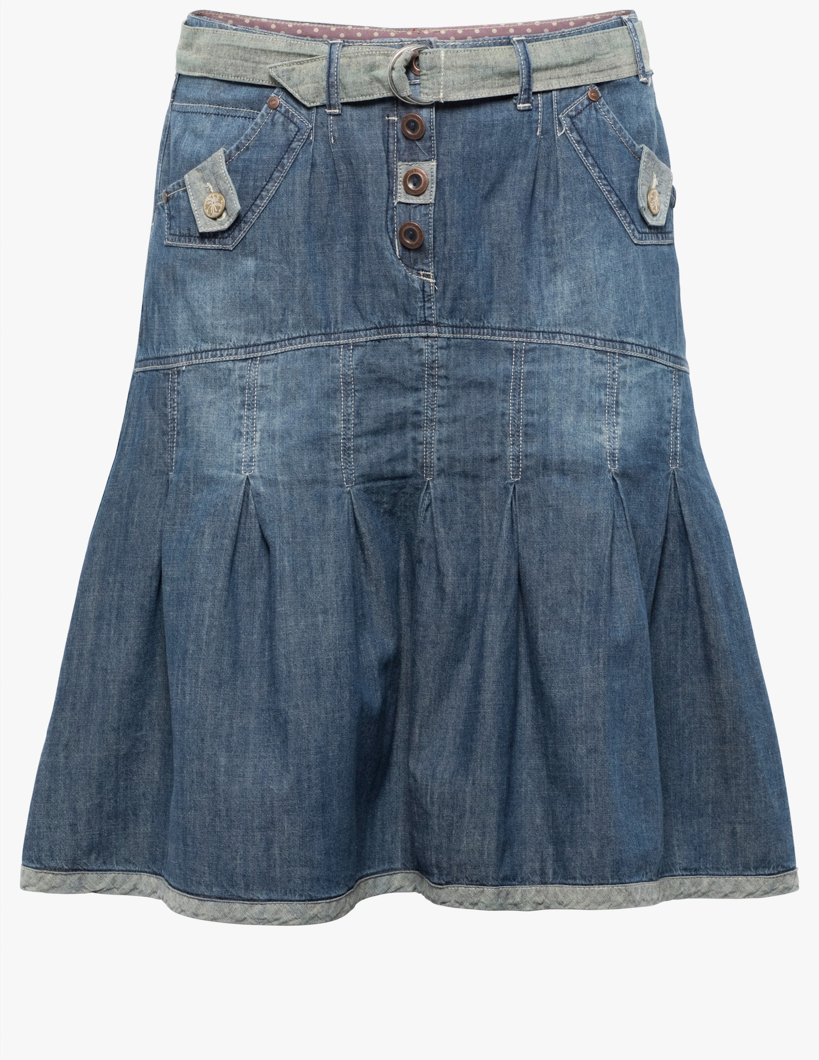 sheego by Joe Browns Jeansrock mit Falten, in A-Linie - blue denim