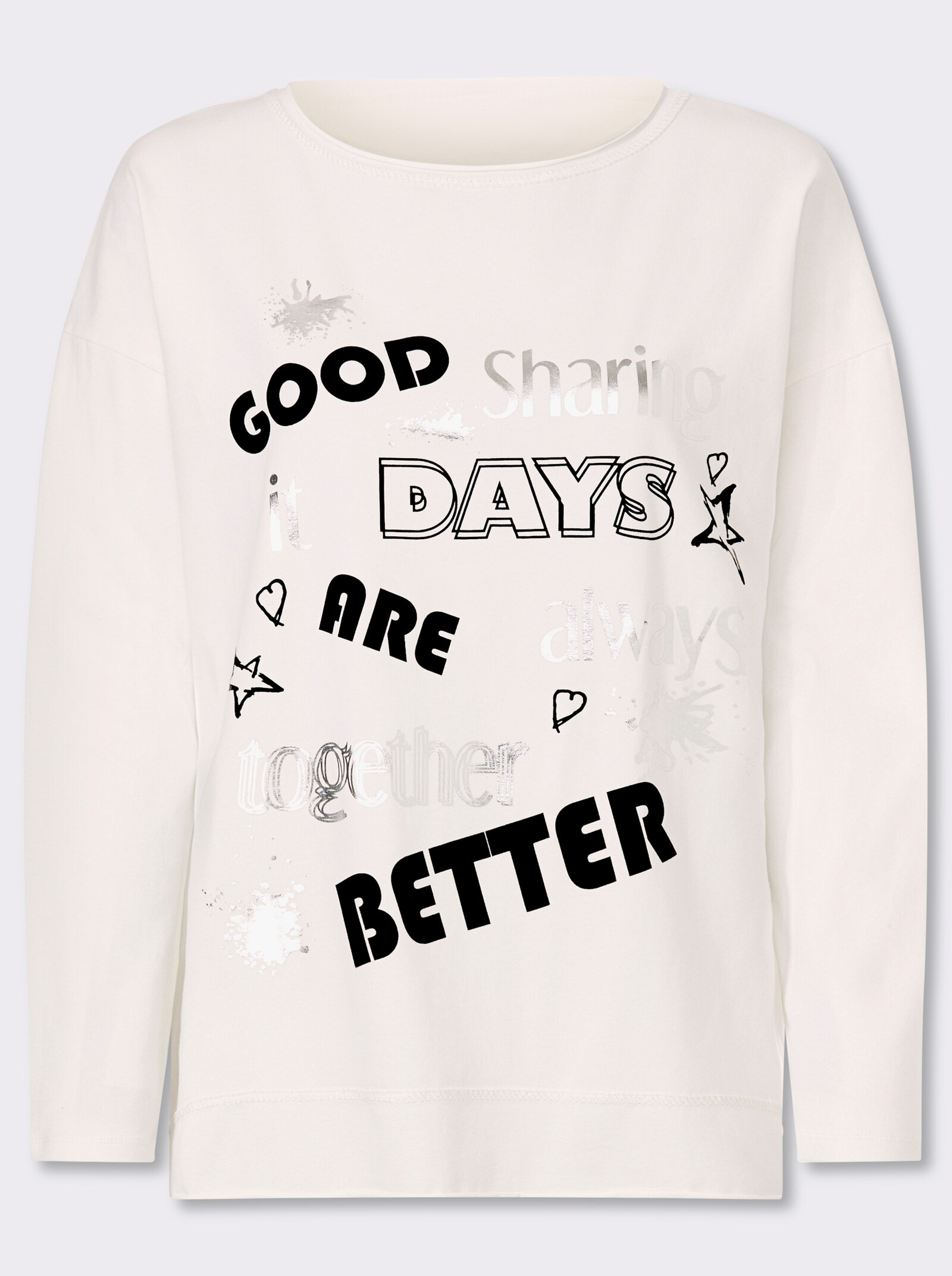 heine Langarmshirt mit silberfarbenen Details - ecru