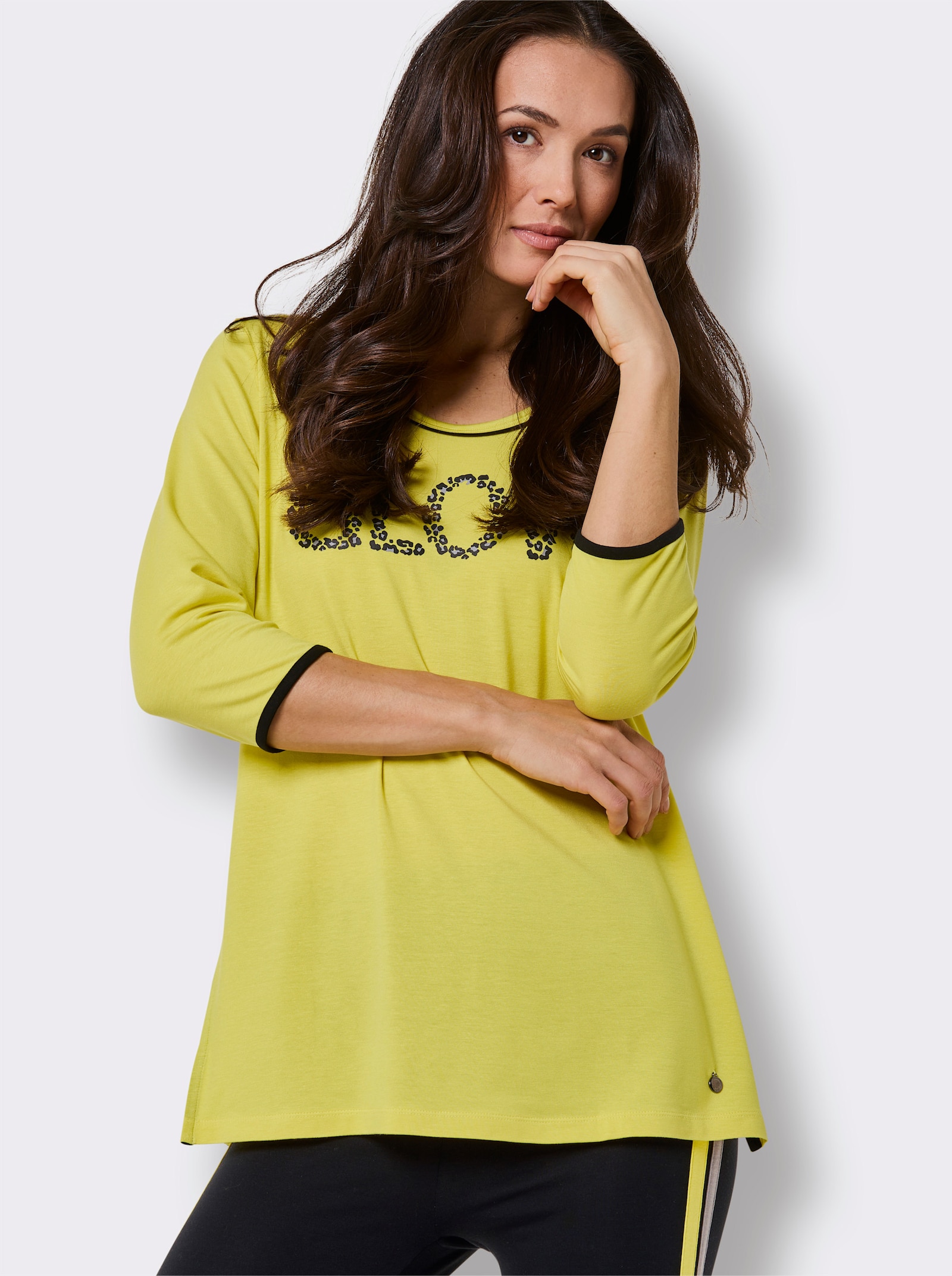 CREATION L PREMIUM Hausanzug in Lyocell-Qualität von Lenzing - limone-schwarz