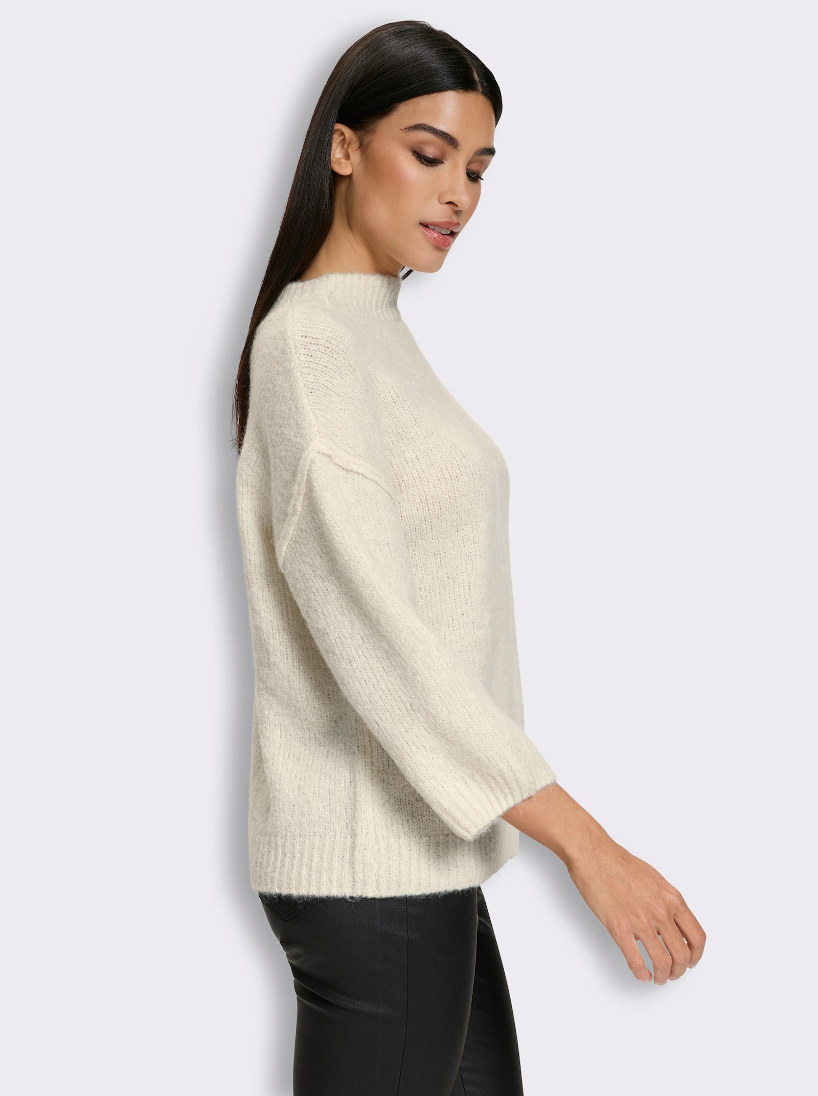 heine 3/4-Arm-Pullover mit Stehkragen - champagner