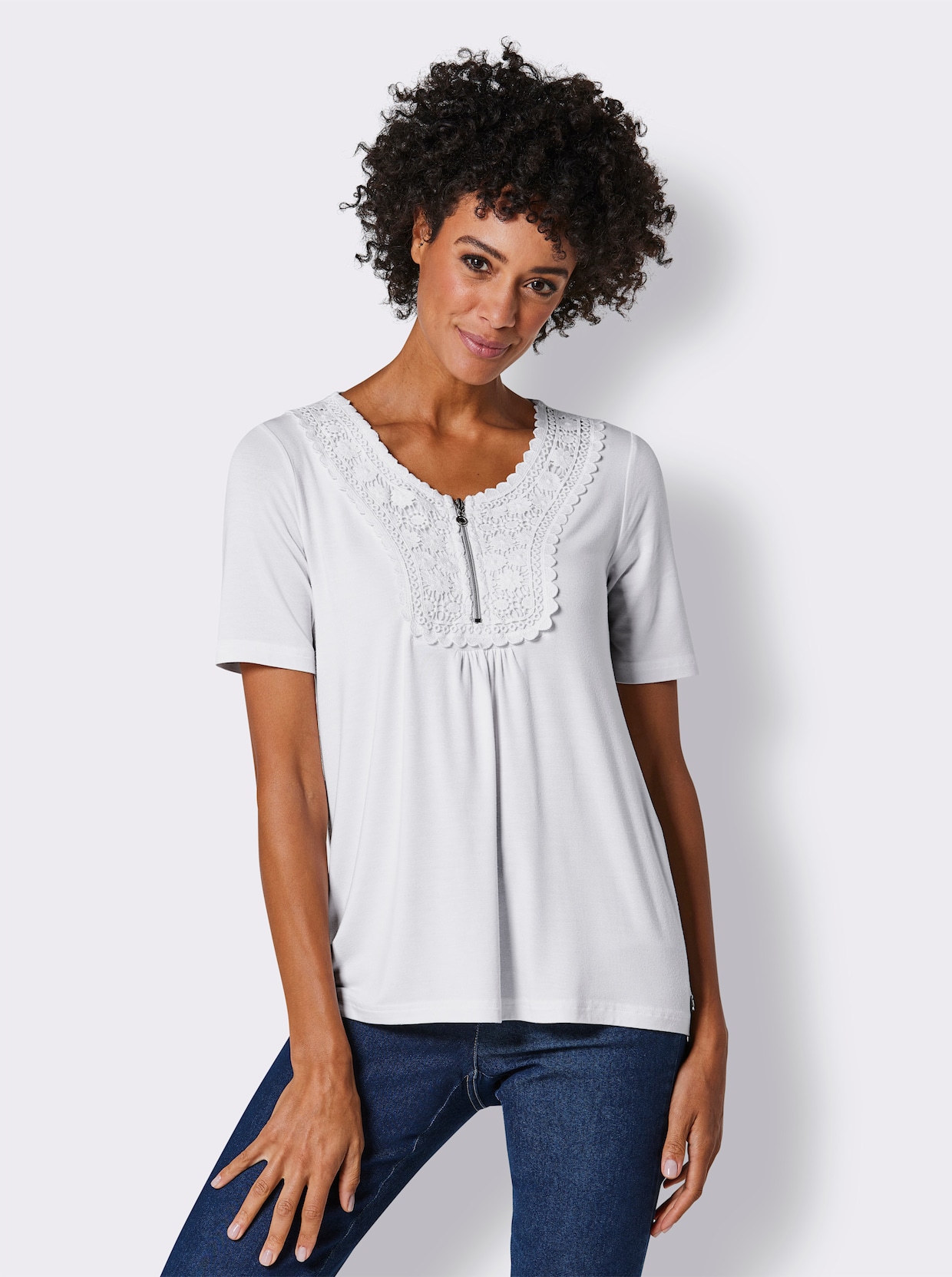 CREATION L PREMIUM Modal-Shirt - weiß