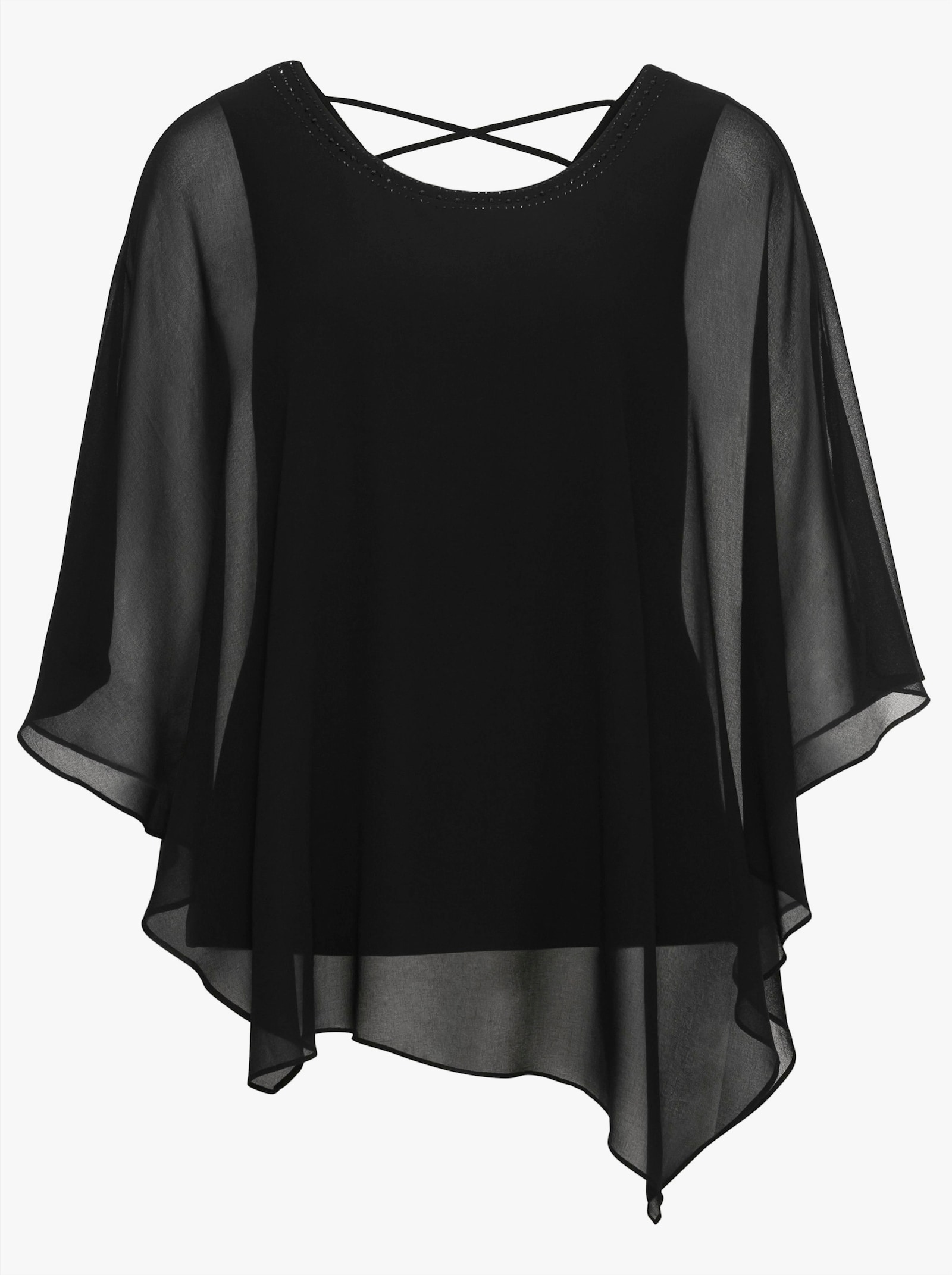 sheego Tunika in 2-in-1-Optik - schwarz