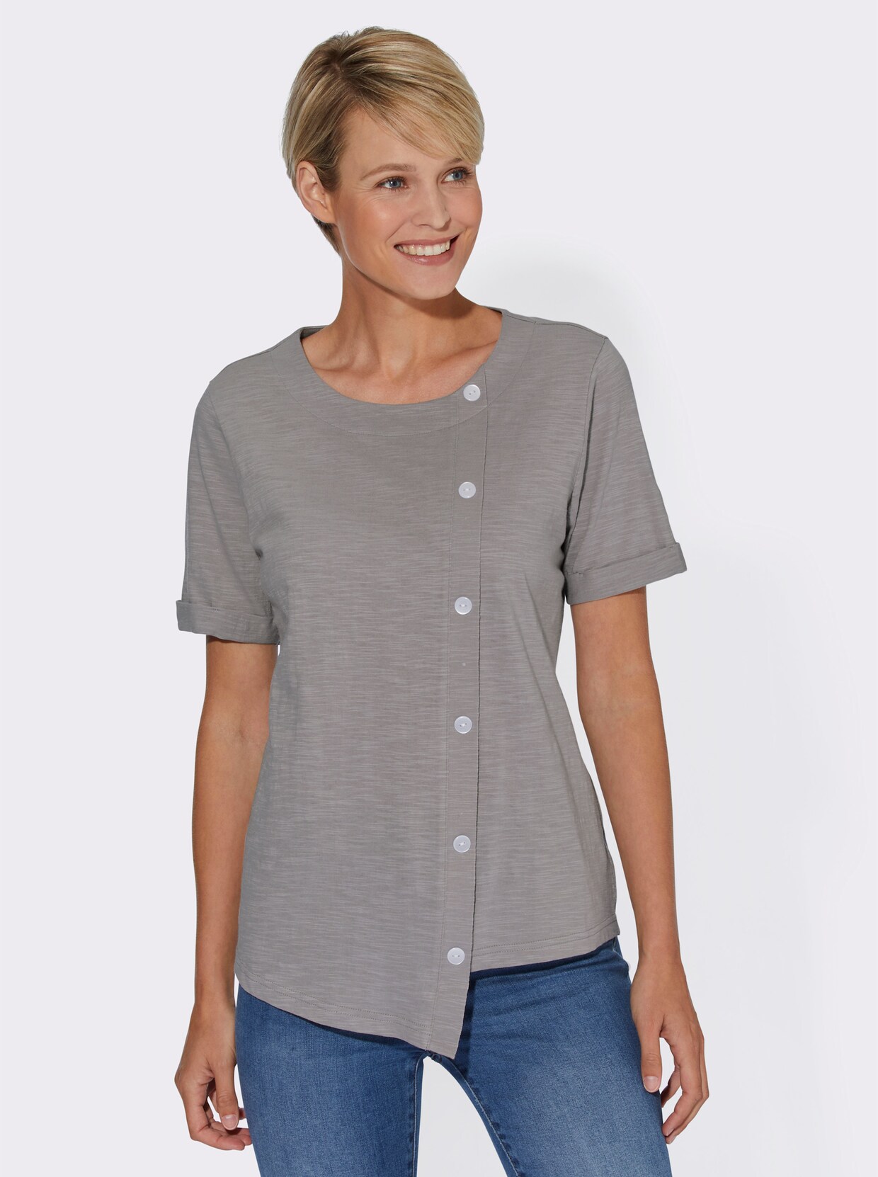 Shirt met korte mouwen - steengrijs