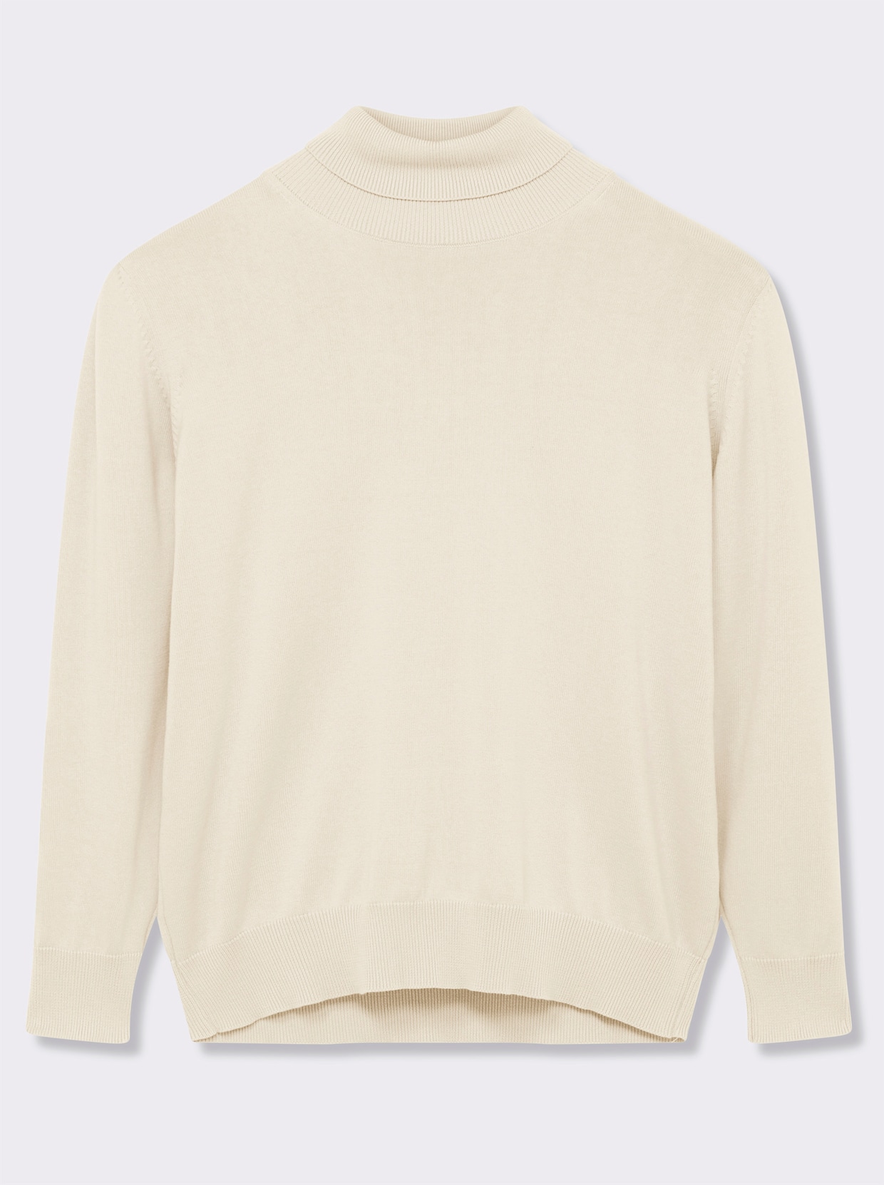 Rollkragenpullover aus reiner Baumwolle - ecru