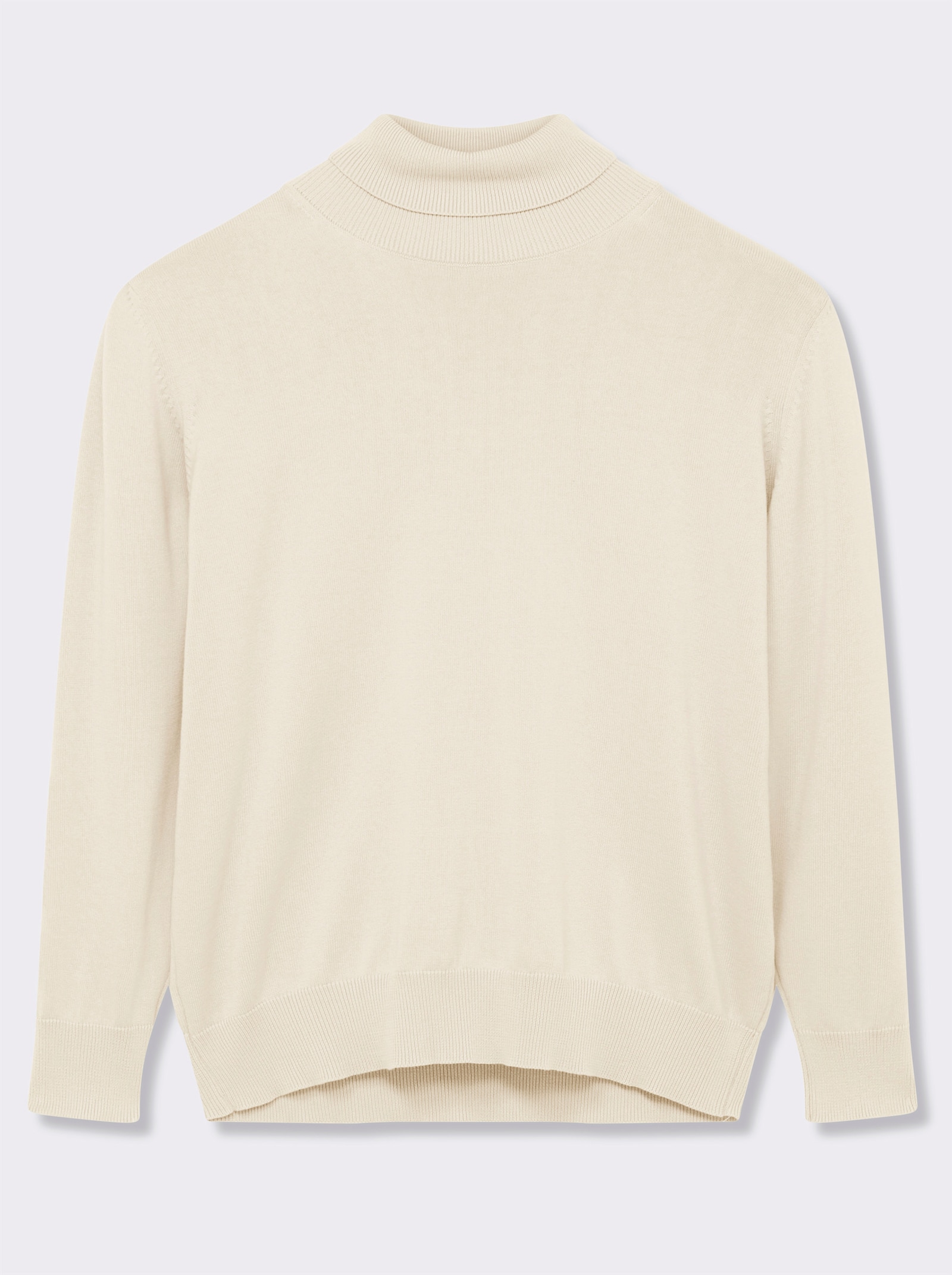Rollkragenpullover aus reiner Baumwolle - ecru