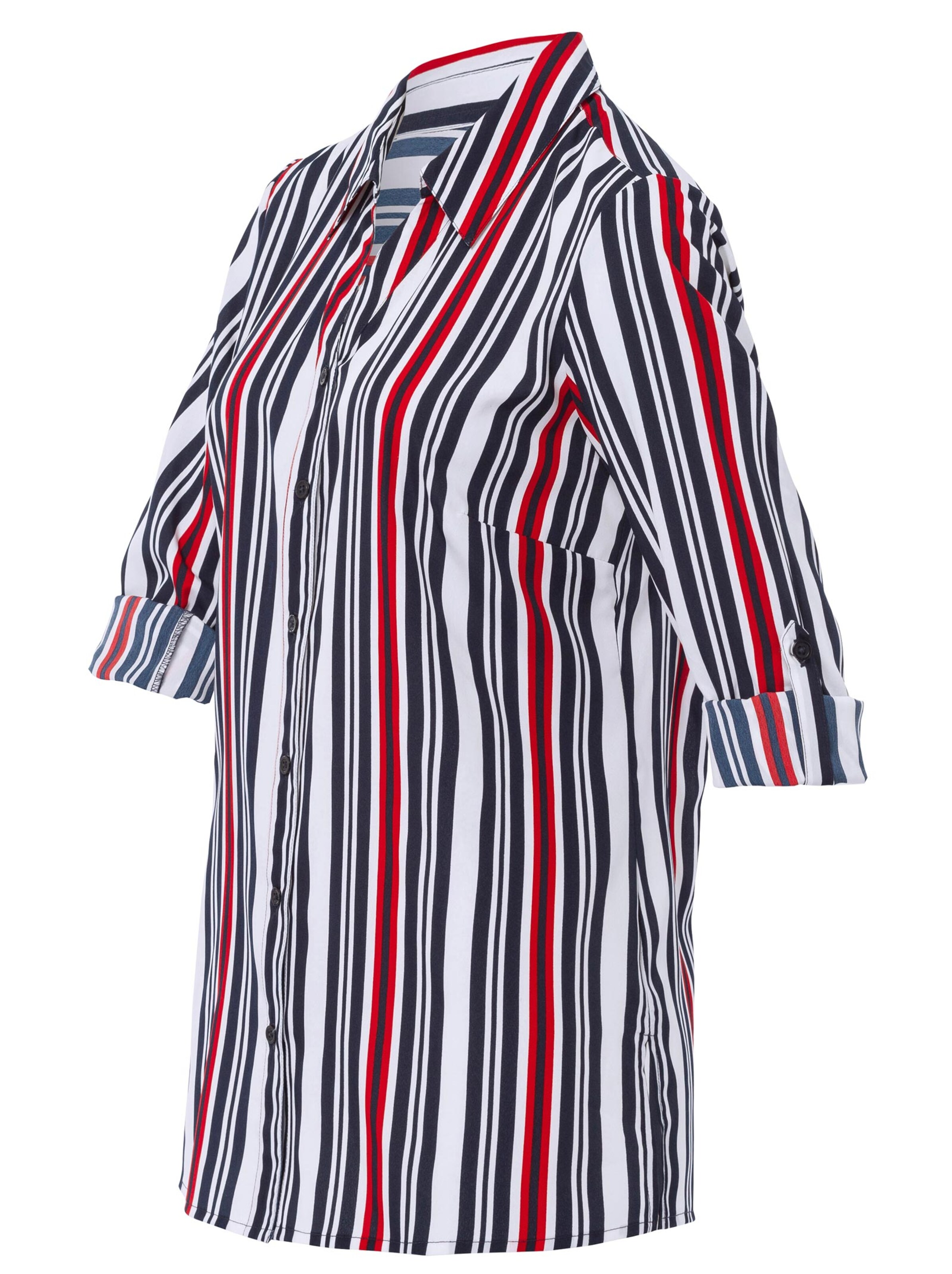 Longbluse - marine-rot-gestreift