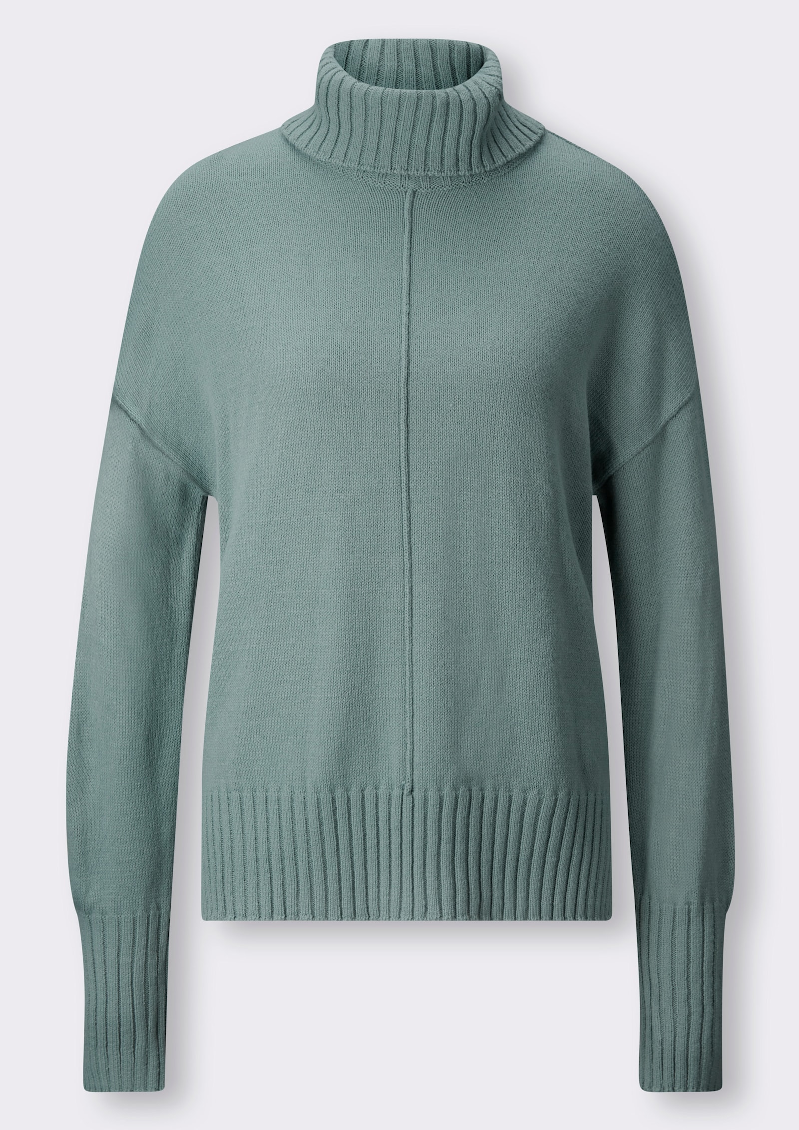 heine Pullover met rolkraag en middennaad - jade
