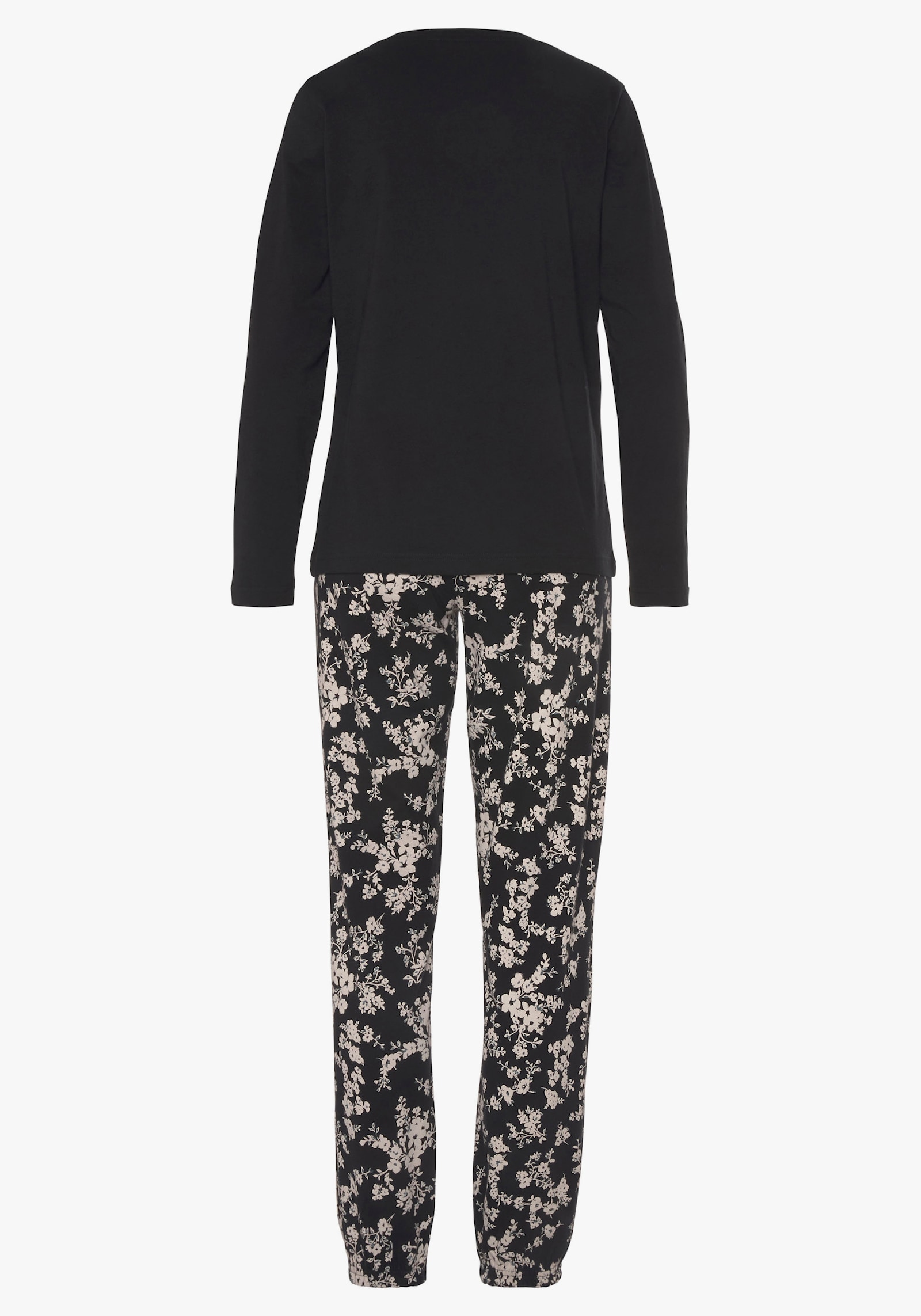 Vivance Dreams Pyjama - schwarz-weiss geblümt