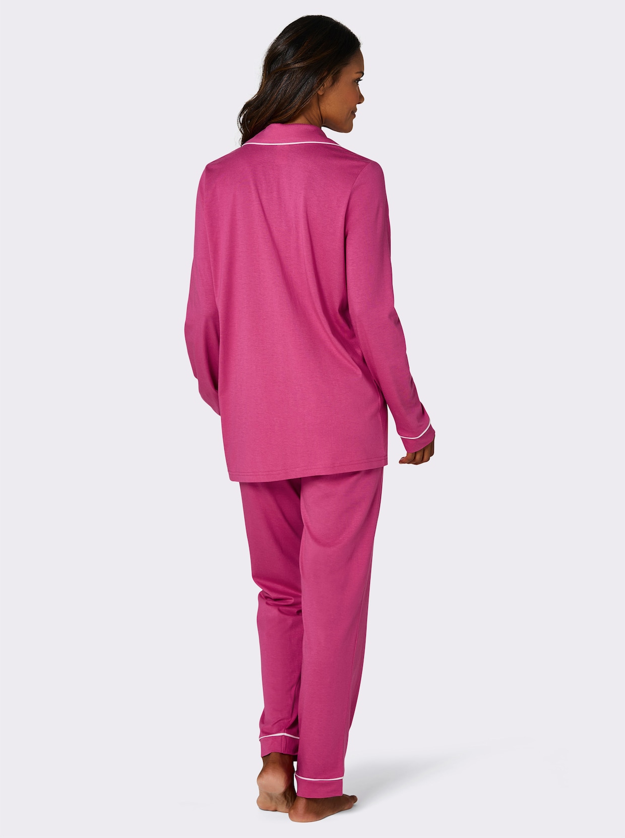 wäschepur Pyjama - fuchsia-weiß