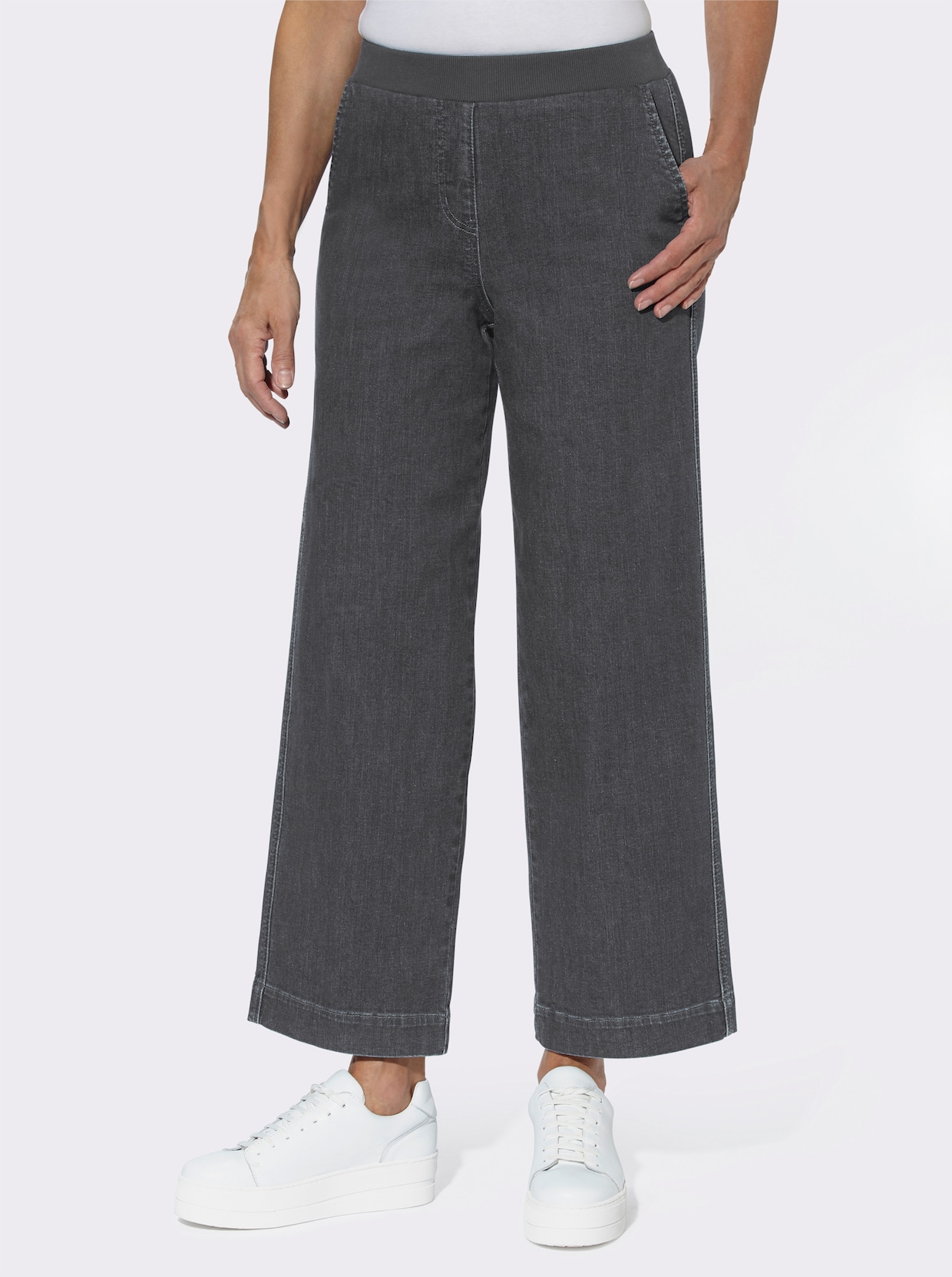Jeans-Culotte - grey-denim