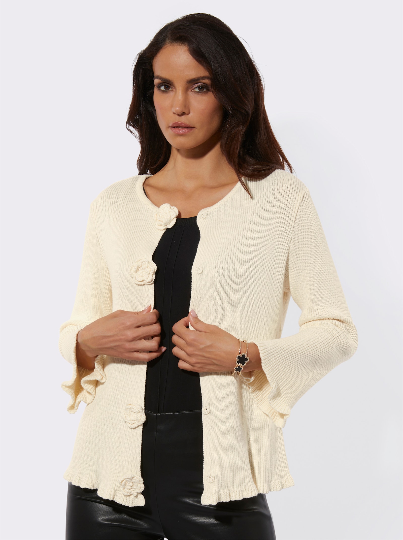 Cardigan mit Viskose - champagner