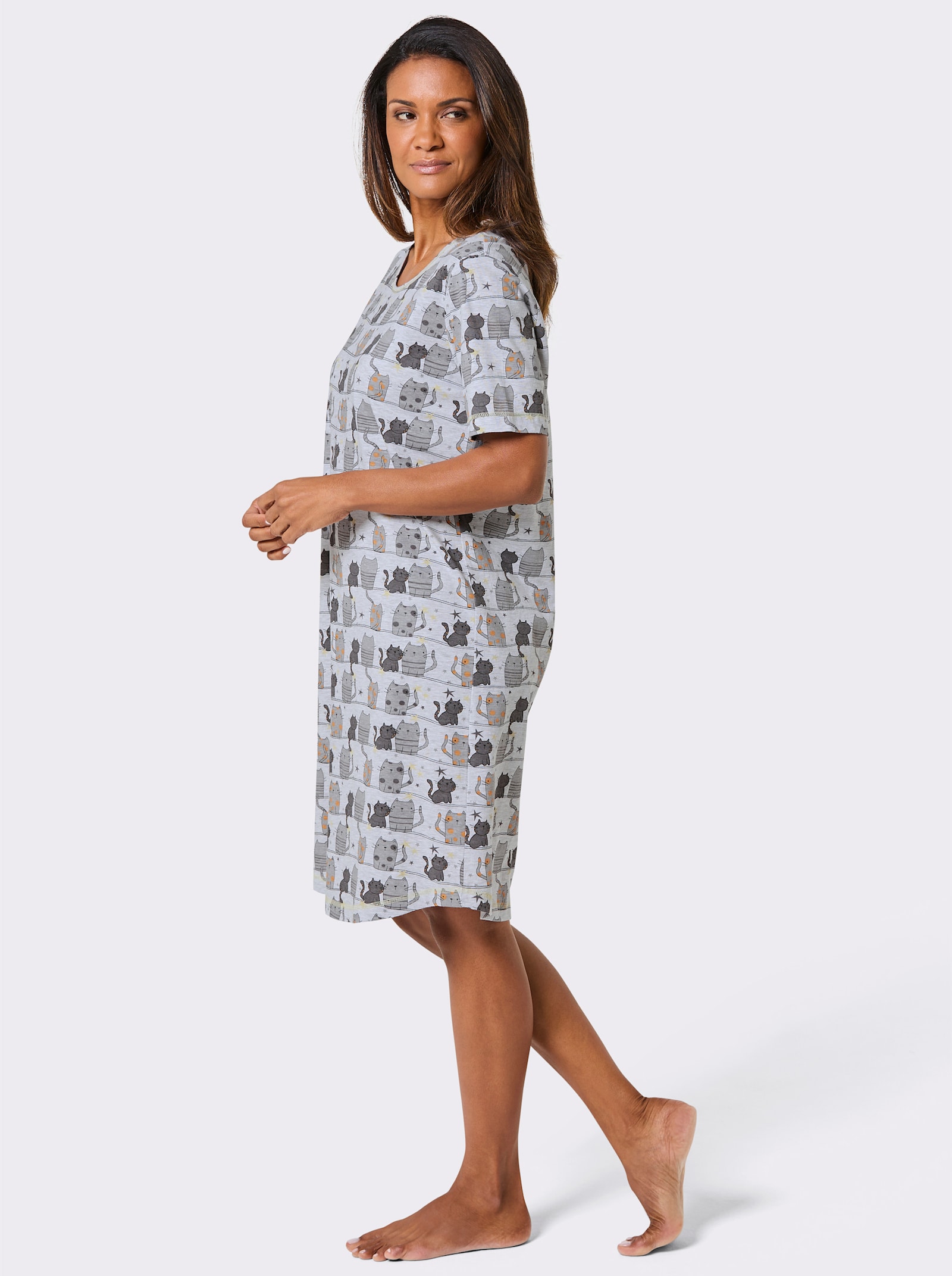 wäschepur Sleepshirts - anthrazit-bedruckt + grau-bedruckt