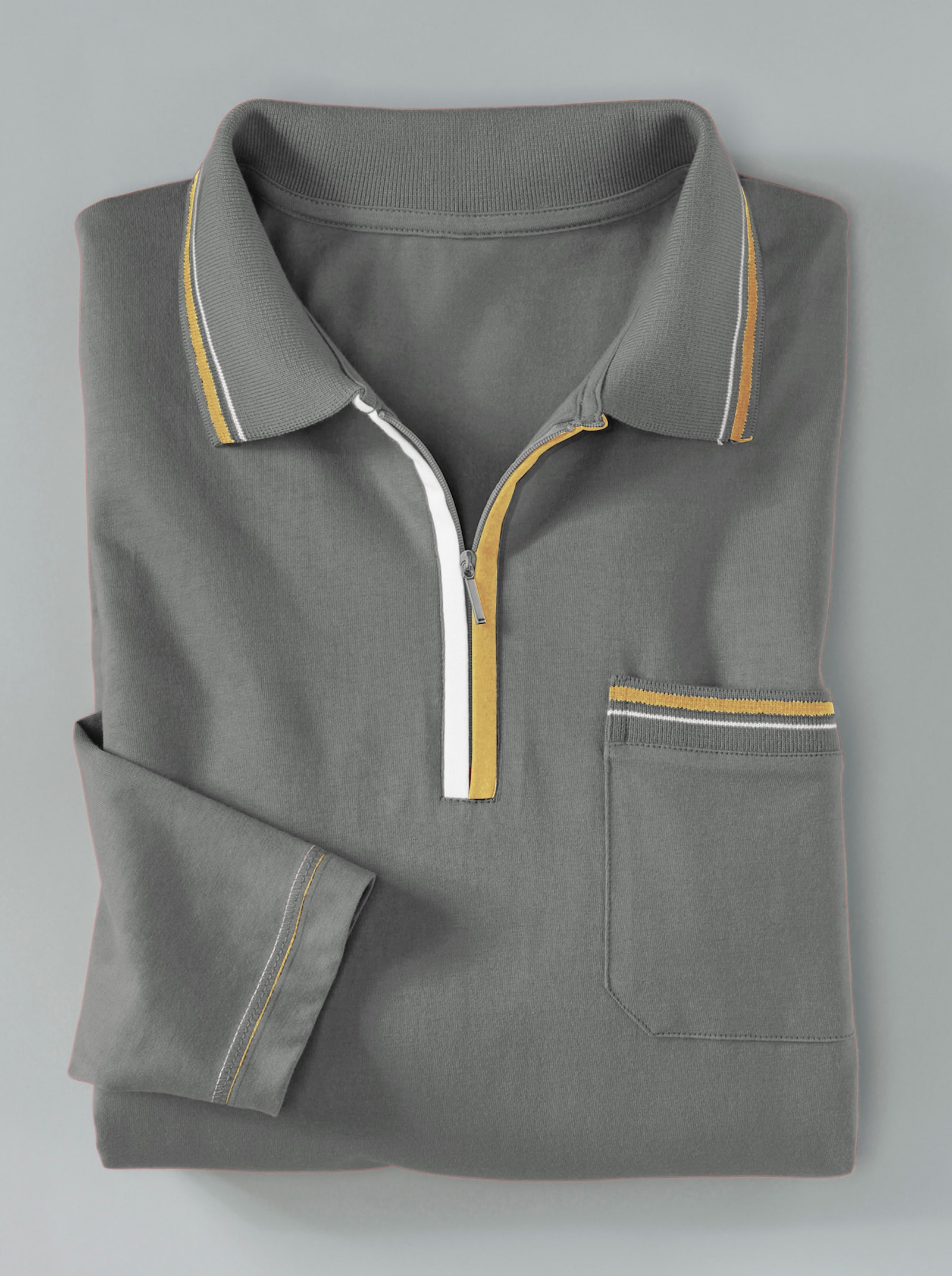 Poloshirt - grau-meliert