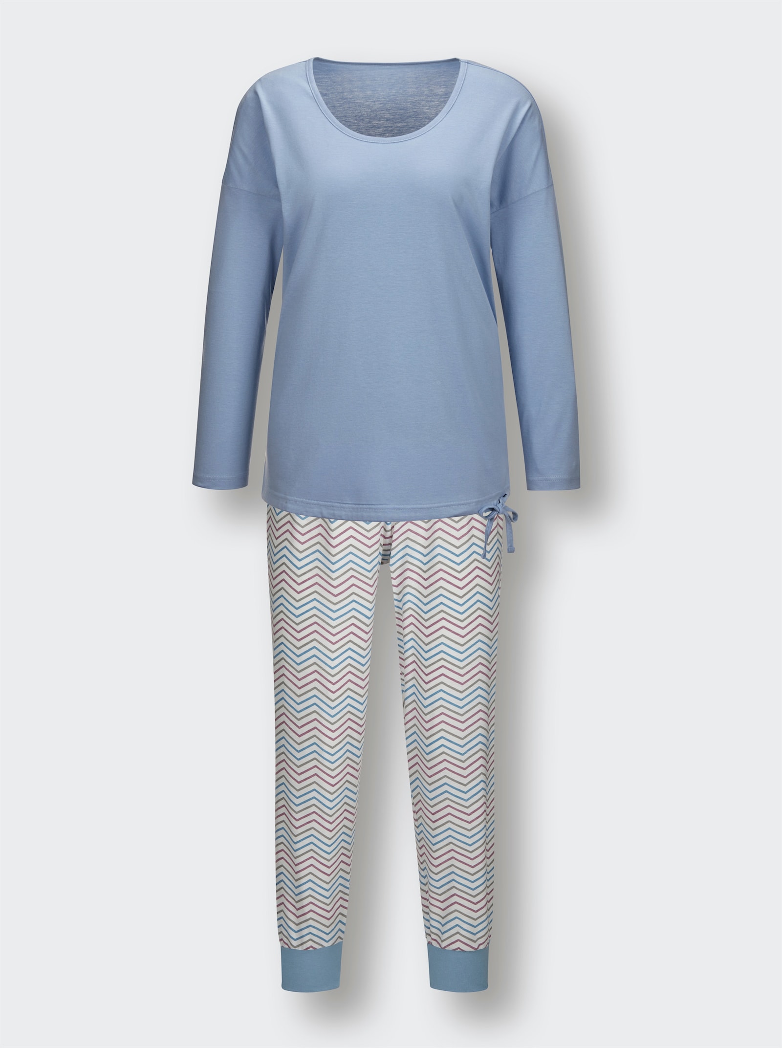 wäschepur Schlafanzug - bleu-mauve-bedruckt