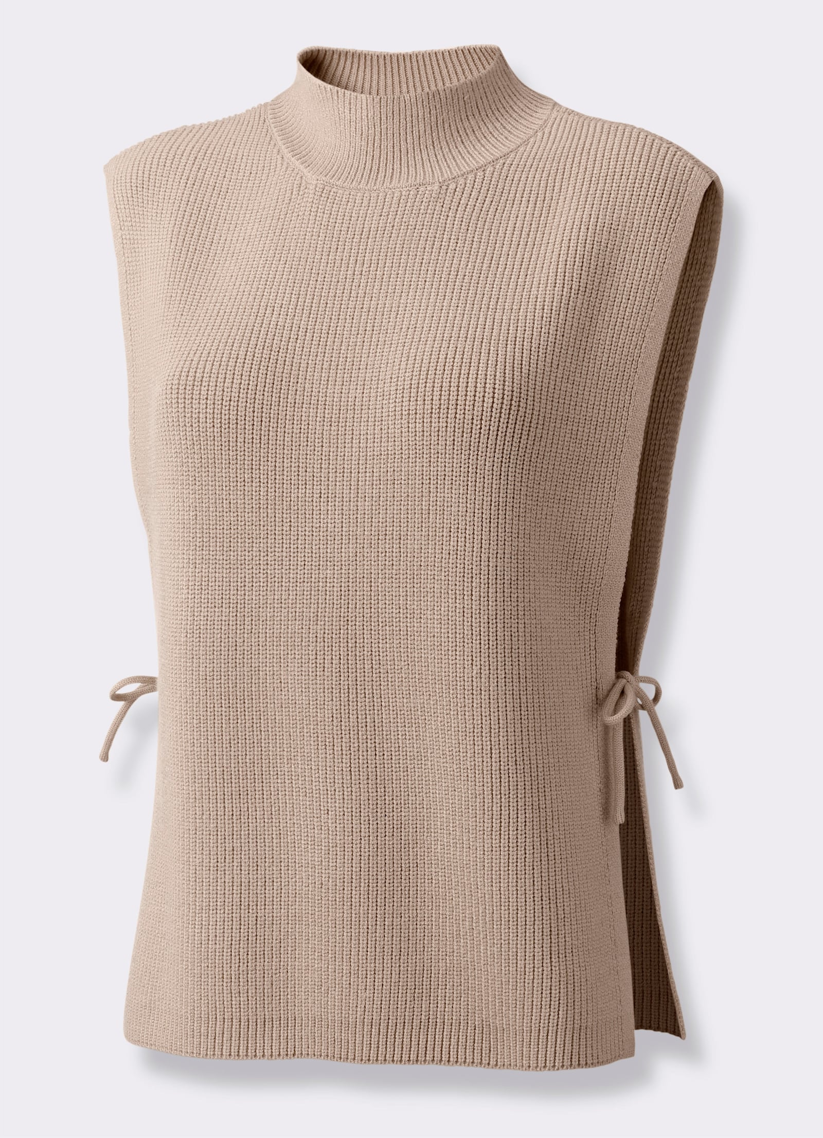 Pullunder mit offenen Seitennähten - beige