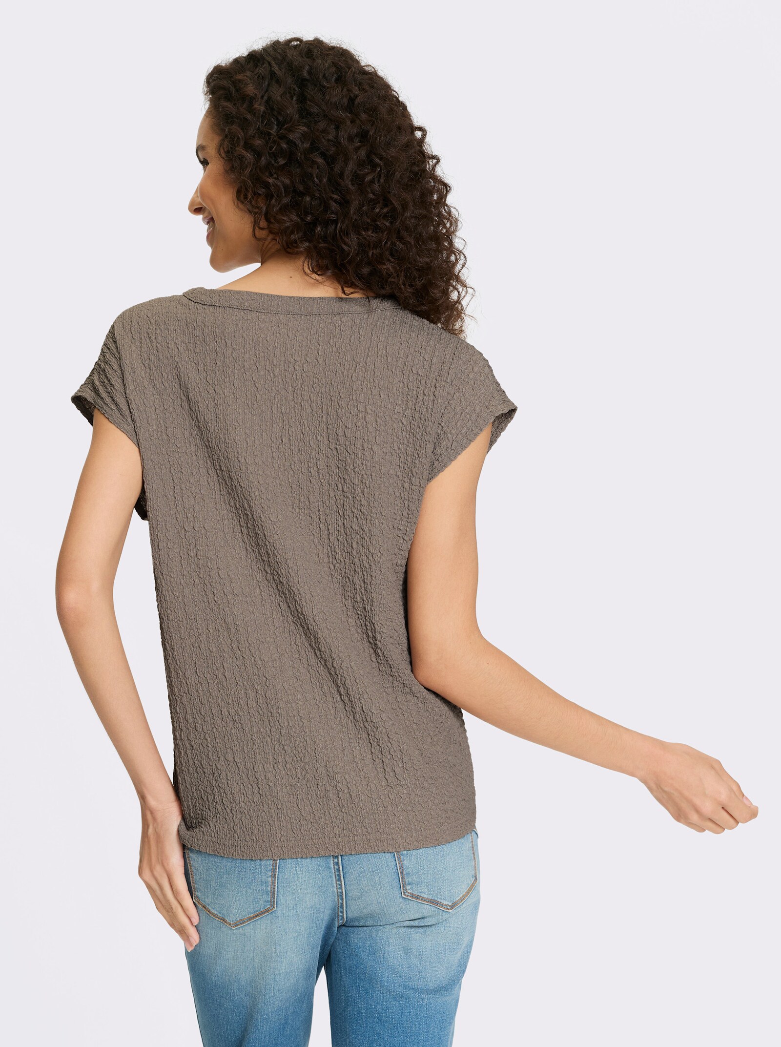 heine T-shirt en matière structurée - taupe