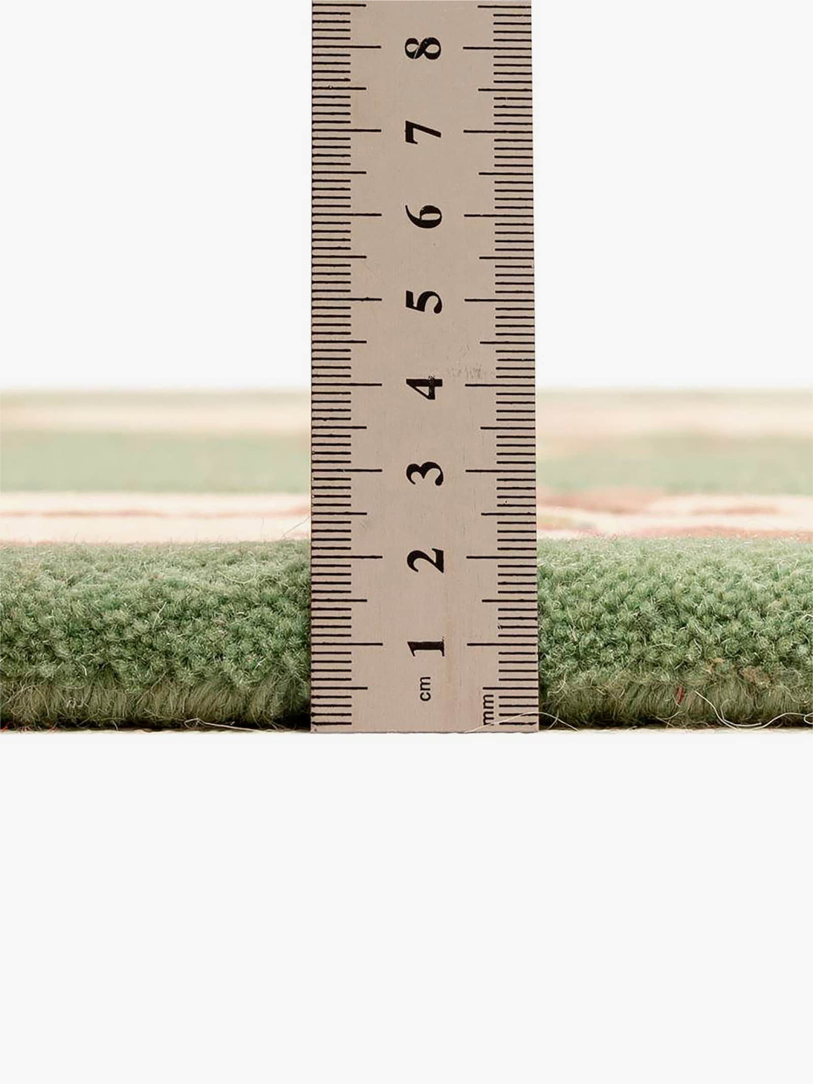 Theko Teppich - grün-gemustert