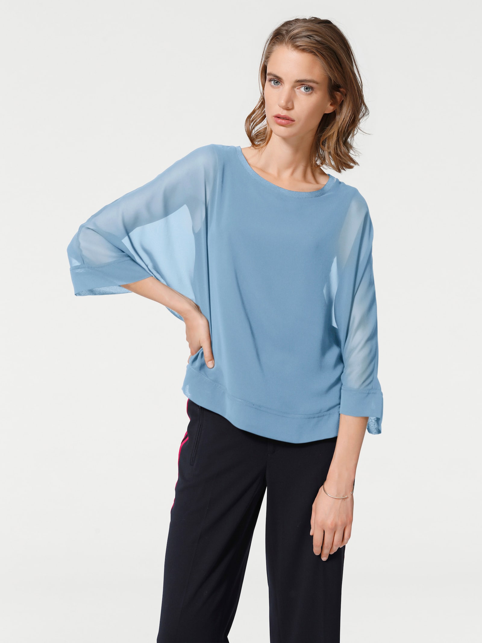 heine Blouseshirt met vleermuismouwen - bleu