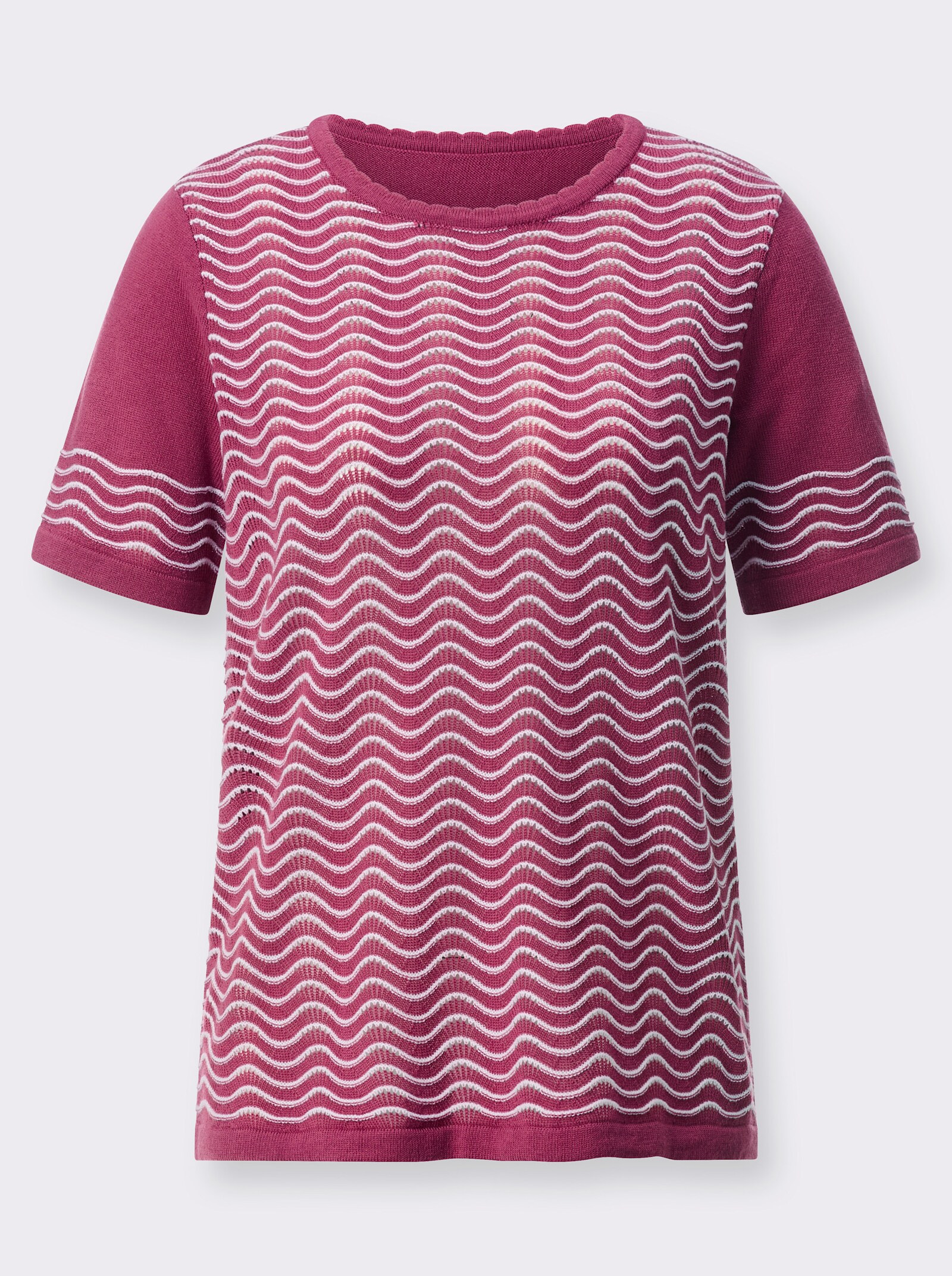 Ajourpullover mit Wellenmuster - erika-weiss-gemustert