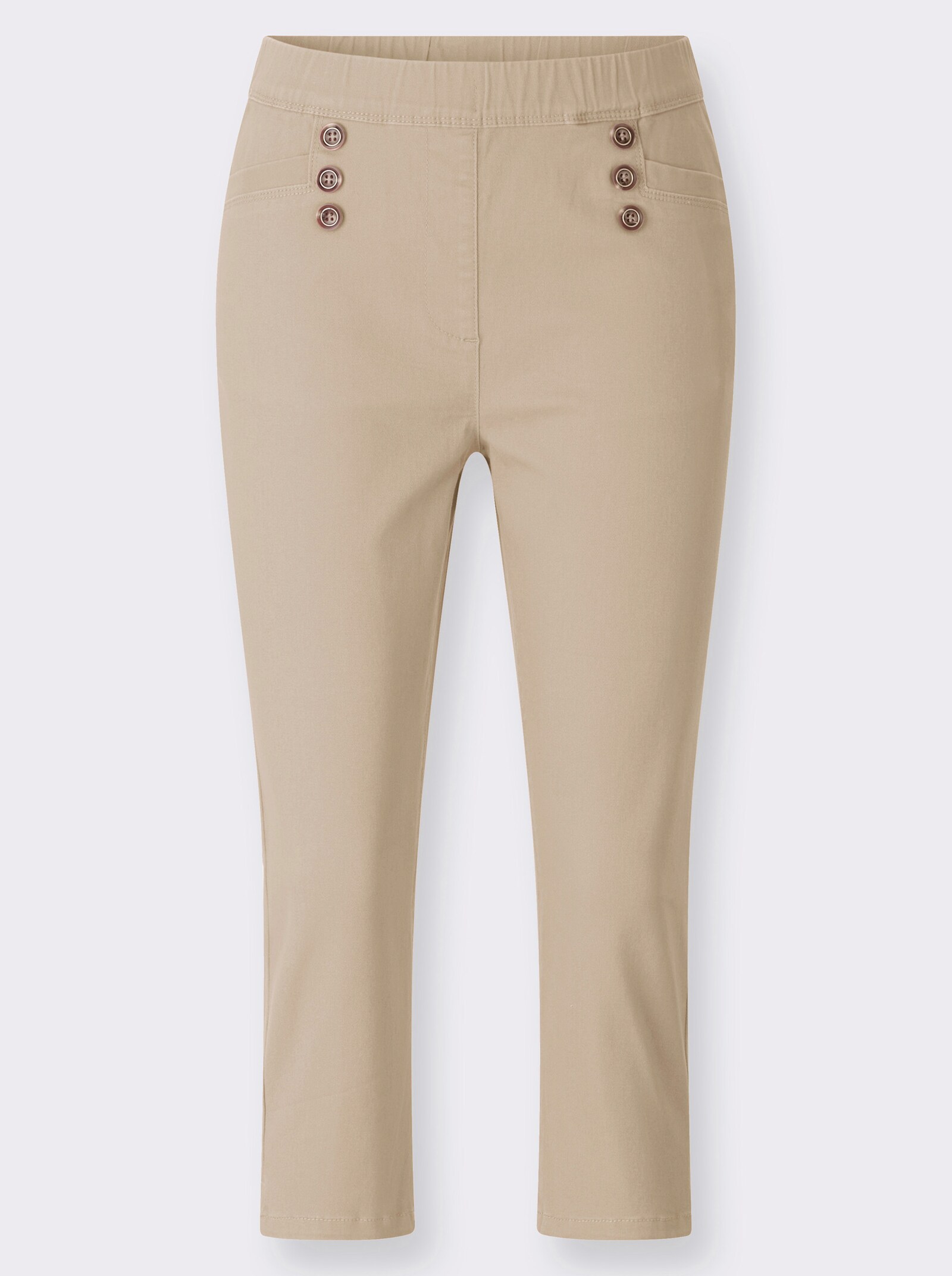 Caprijeans in Baumwoll-Stretch-Qualität - sand