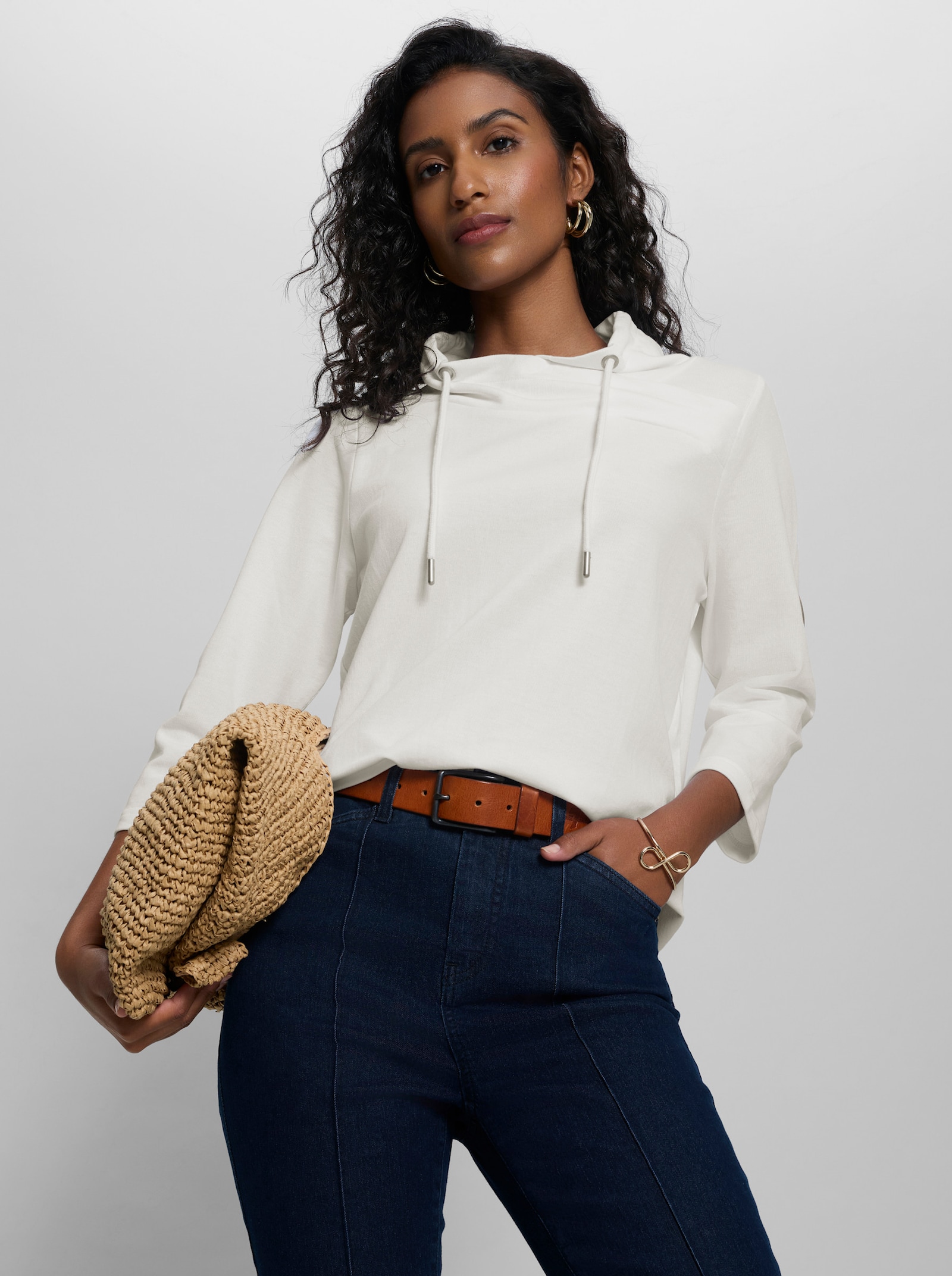 heine Sweatshirt mit Stehkragen - ecru