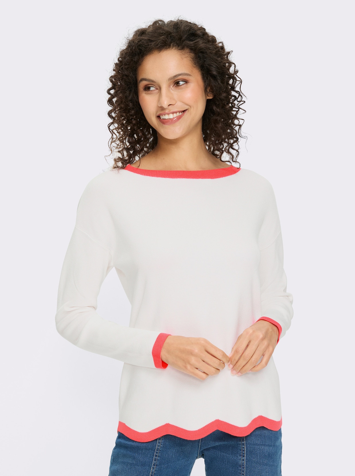 heine Pull en tricot fin - écru