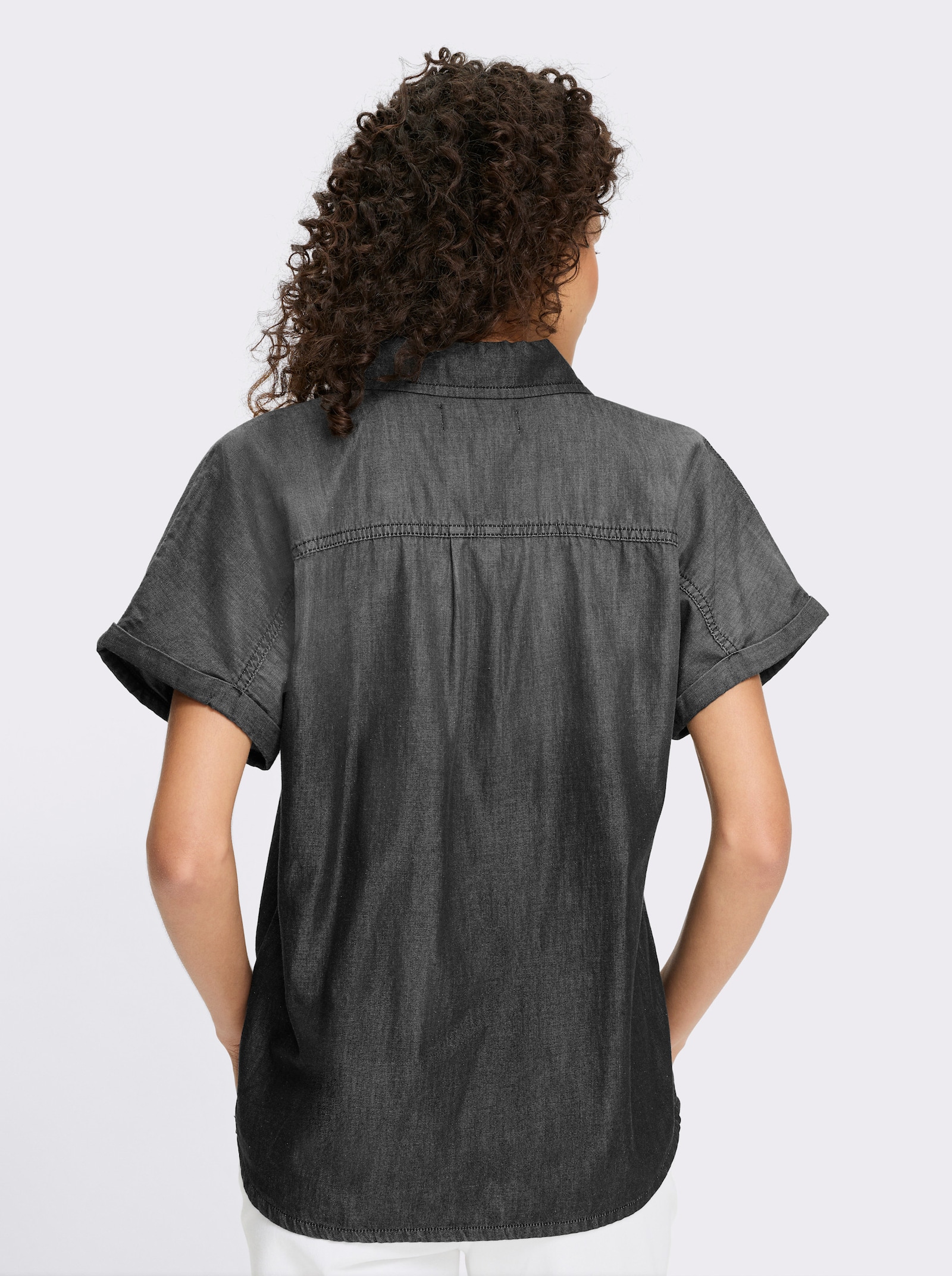 heine Jeansbluse mit Rückenfalte - black denim