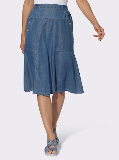 Jeansrock zum Reinschlüpfen - blue-bleached