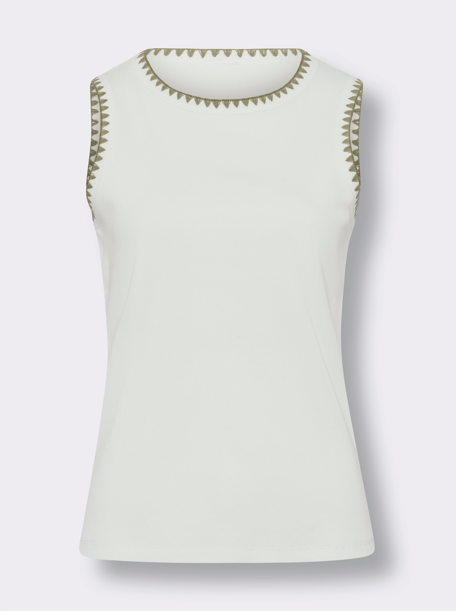 heine Shirttop mit Häkel-Abschlüssen - ecru