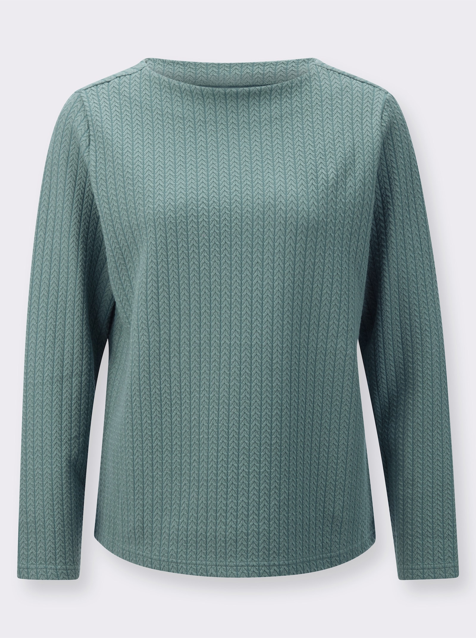 Shirt met lange mouwen en jacquardpatroon - jade