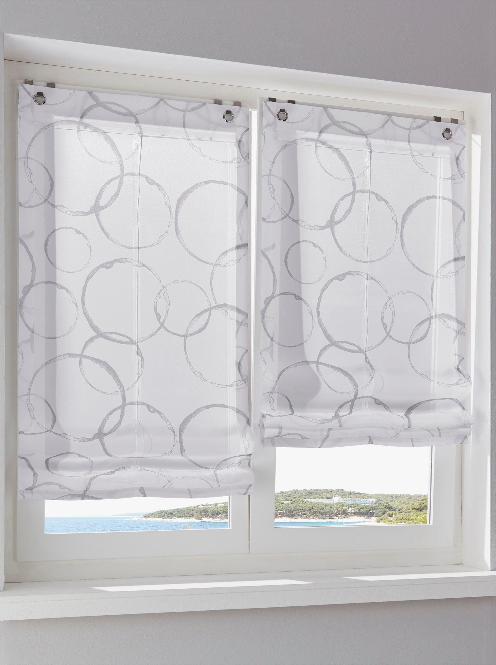 heine home vouwgordijn - wit/grijs